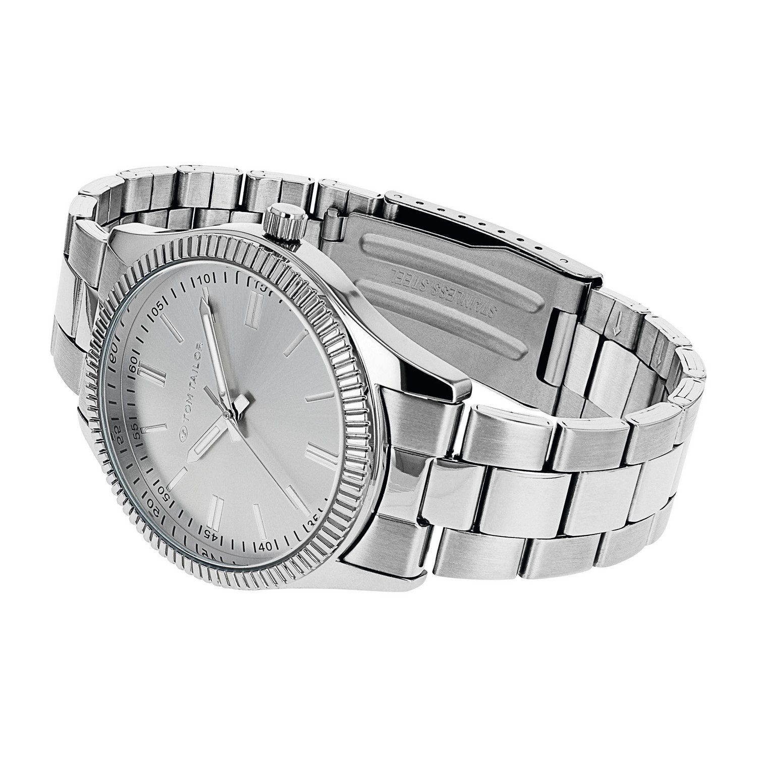 TOM TAILOR Quarzuhr 2100727, Armbanduhr, Herrenuhr, Edelstahlarmband, analog