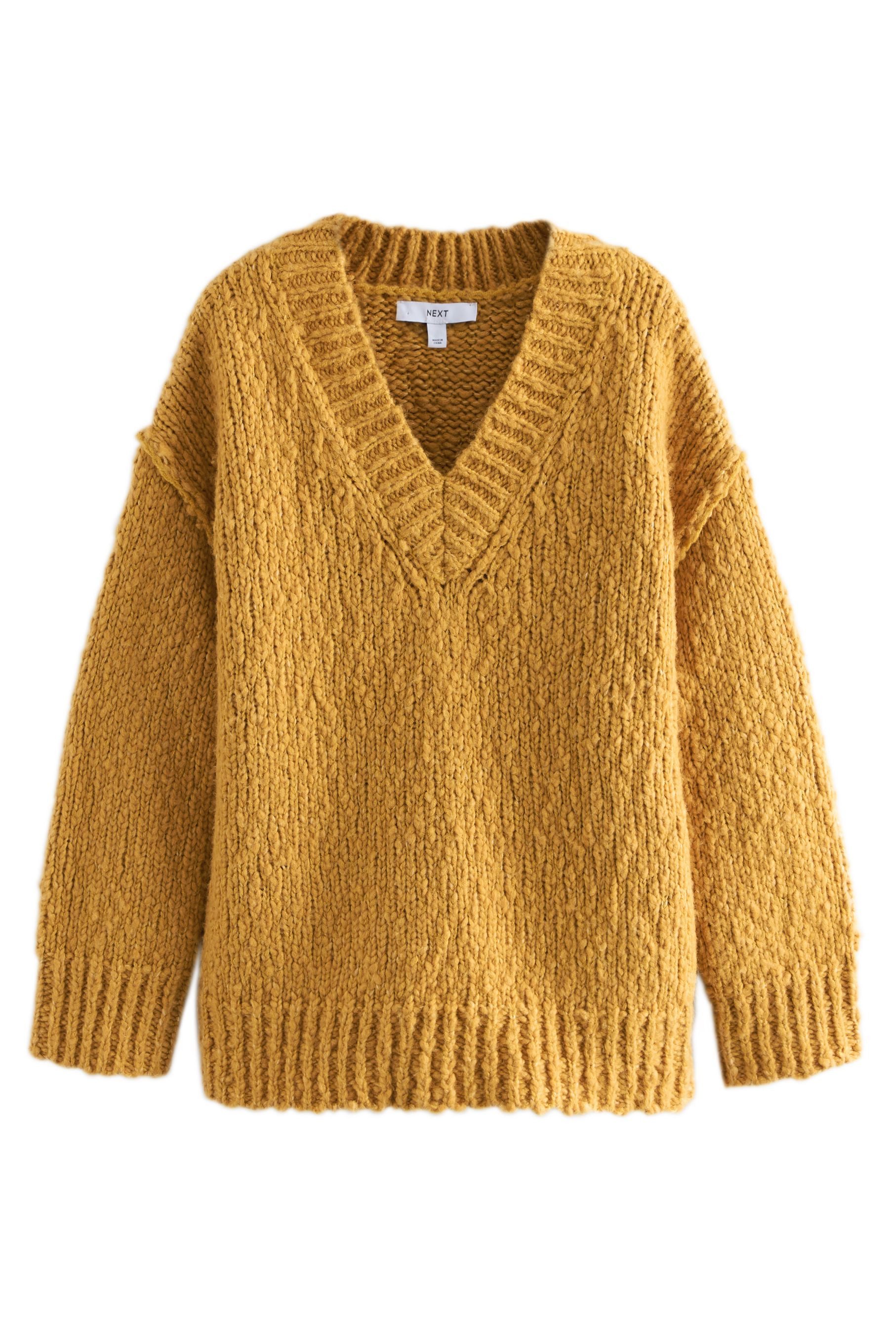 Next V-Ausschnitt-Pullover Langer, strukturierter Pullover mit V-Ausschnitt günstig online kaufen