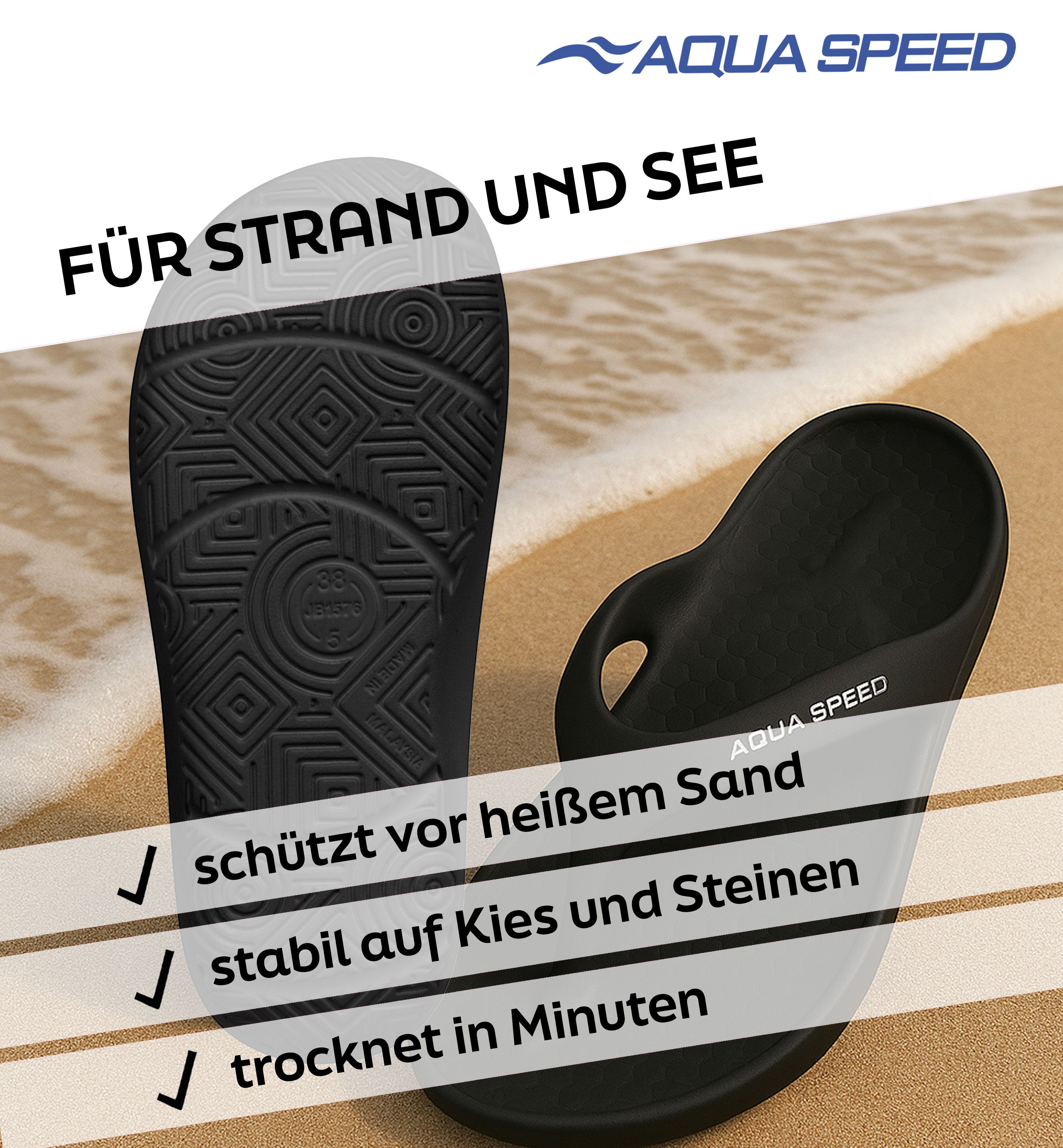 Aqua Speed Malaga Zehentrenner 41 schnelltrocknend, bequem für Reisen Zehentrenner (Schnelltrocknendes Fußbett – flexibel & bequem für Strandtage) Atmungsaktives Material – schnelltrocknend für Urlaub, Reisen