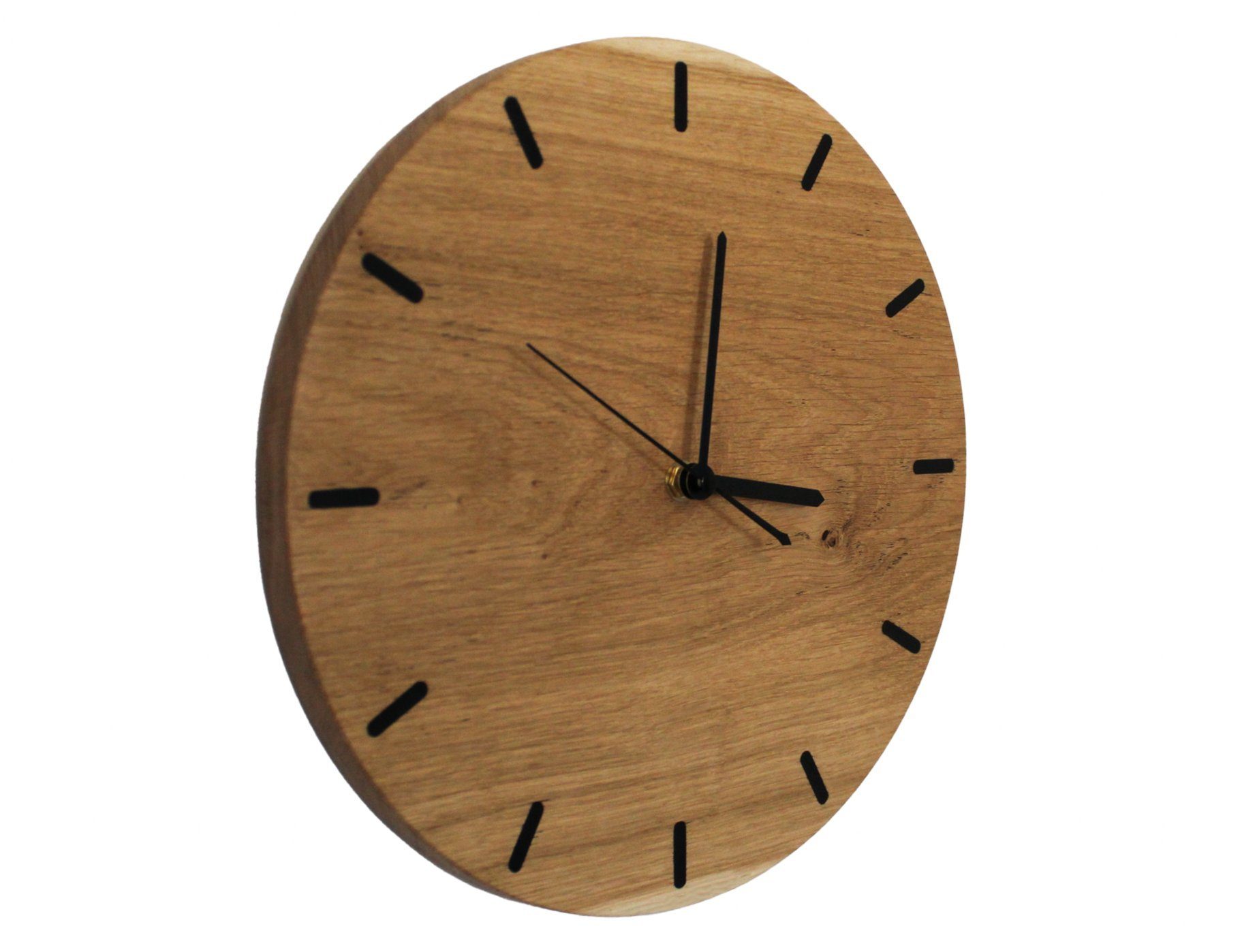 LPManufaktur Wanduhr Uhr Eiche Holz handgefertigtes Deutschland) aus (modernes Design massiv
