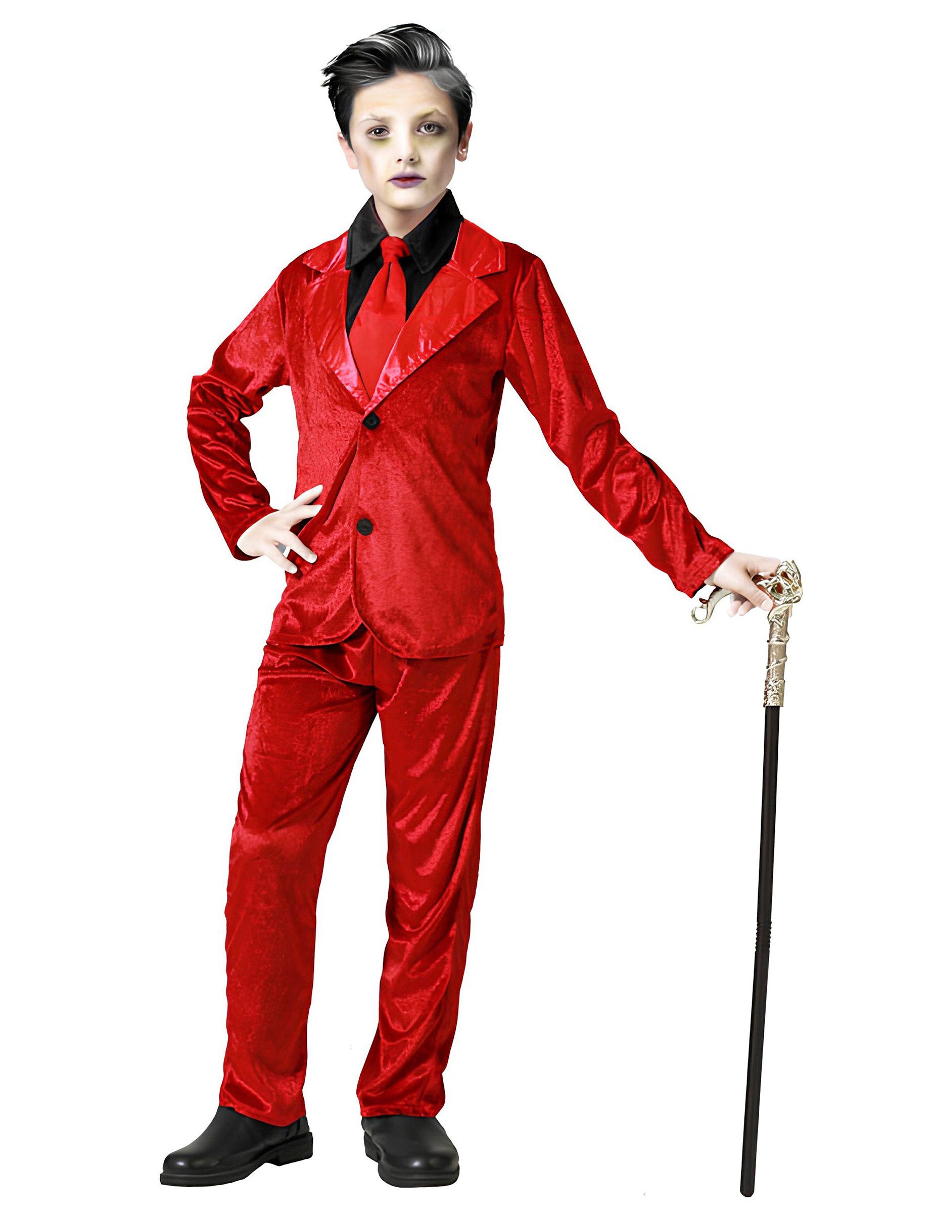 atosa Vampir-Kostüm Kinder Vampirkostüm schwarz rot