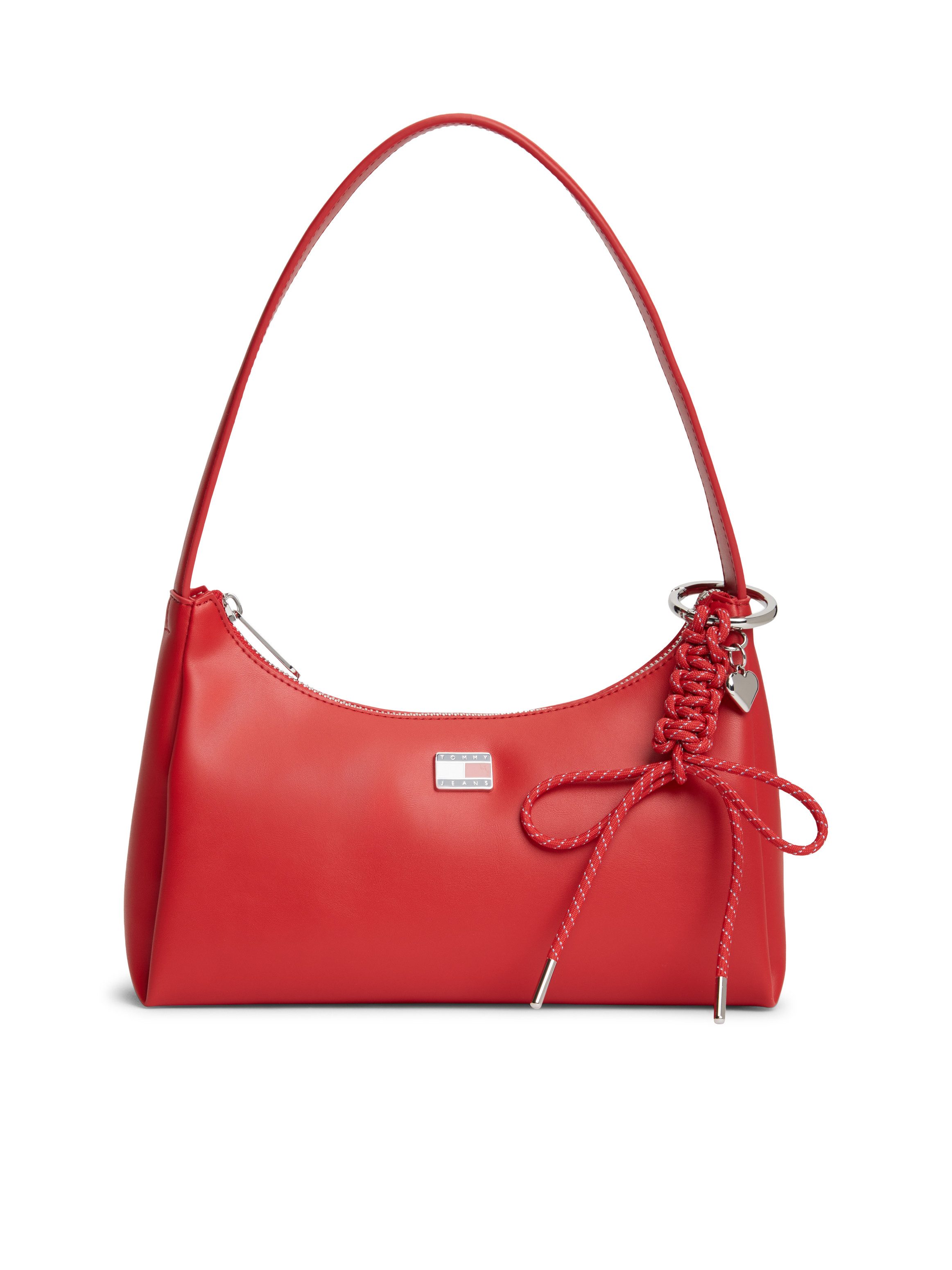 Tommy Jeans Schultertasche TJW CITY CHARM SHOULDER BAG, Damen Schultertasche, Henkeltasche mit farbigem Schmuckelement