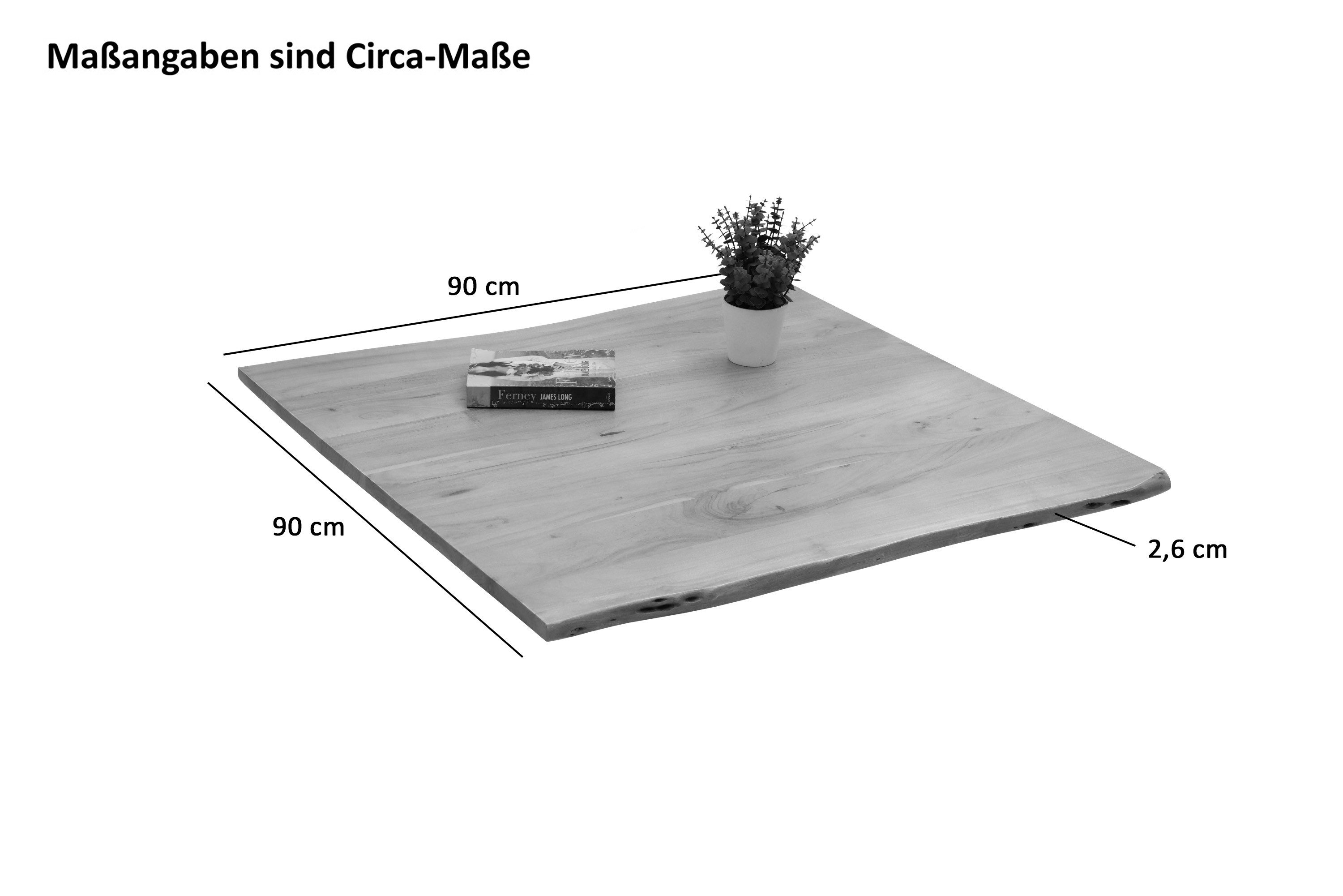 SAM® Arbeitsplatte Nolan, echte Baumkante, verschiedene Farben, Akazienholz massiv