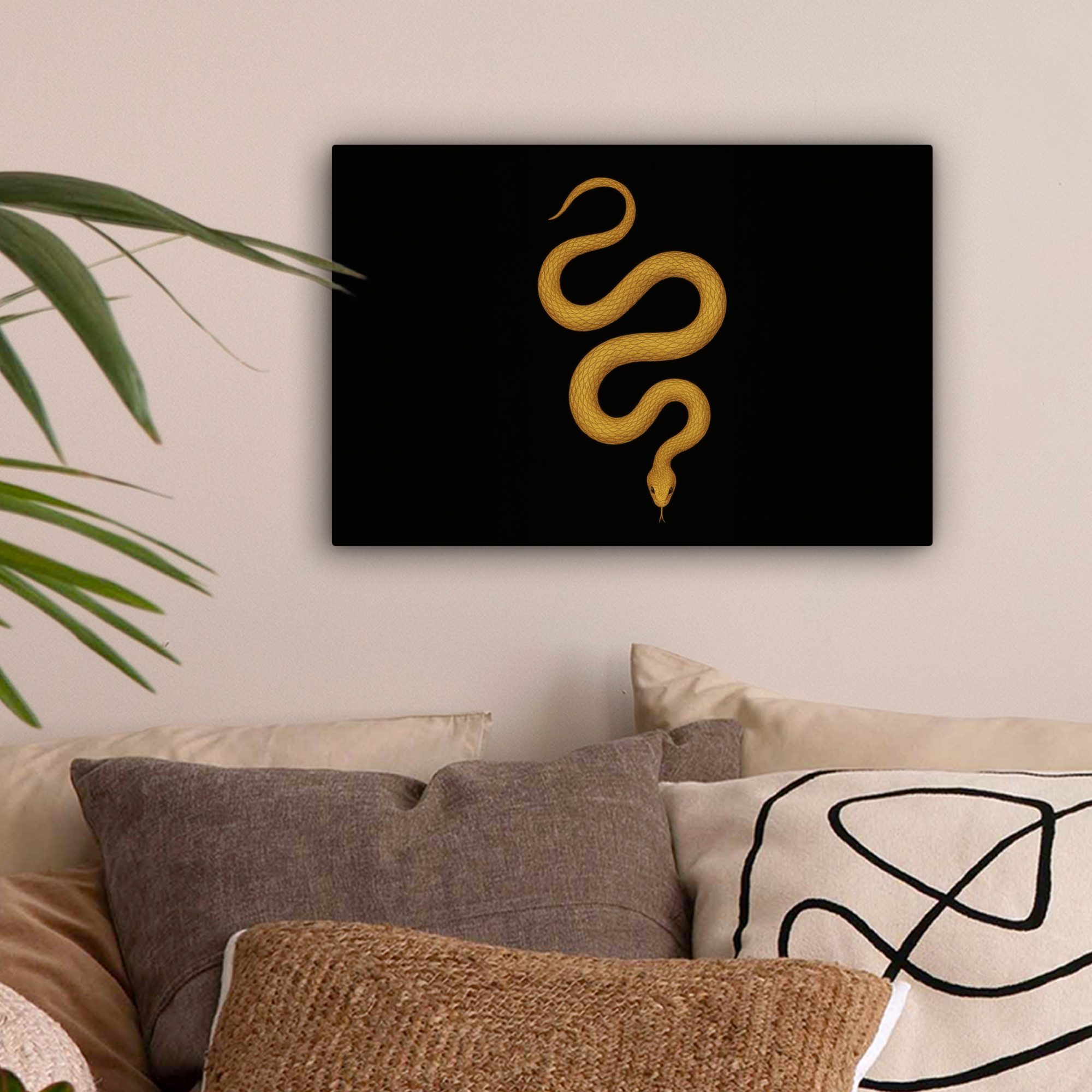 OneMillionCanvasses® Leinwandbild Schlange - Minimalistisch - günstig online kaufen