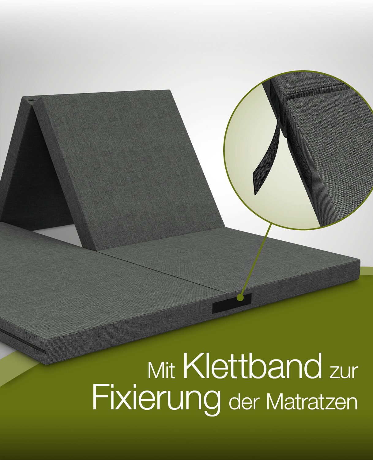 Klappmatratze multifunktional 3-in-1 Gästebett & Sitzwürfel, dibea, 8 cm hoch, multifunktional inkl. Husse – Bild 4 von 5