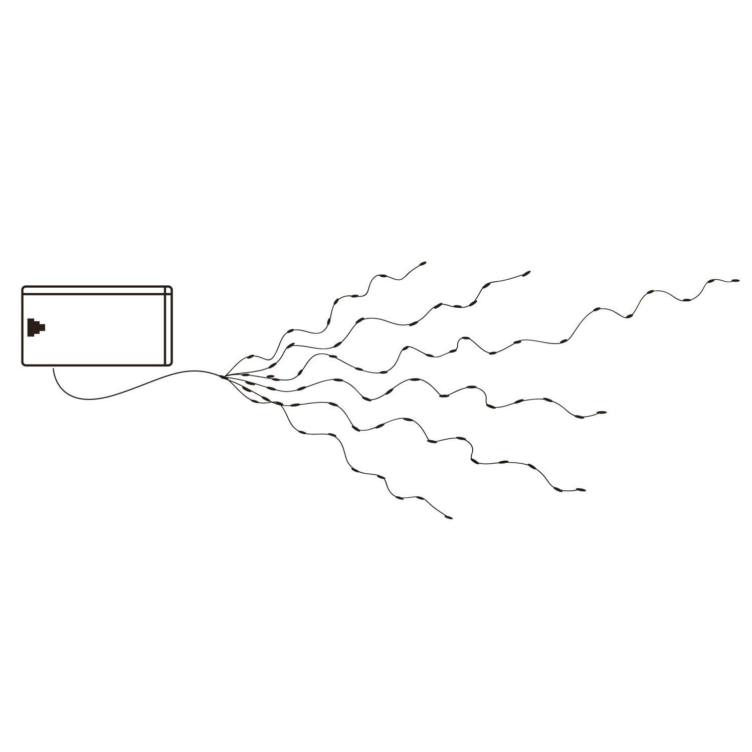 STAR TRADING LED-Lichterkette LED Drahtlichterkette Lichtbündel 5Stränge Drähte Timer Batterie Innen, 46-flammig. € 9,59