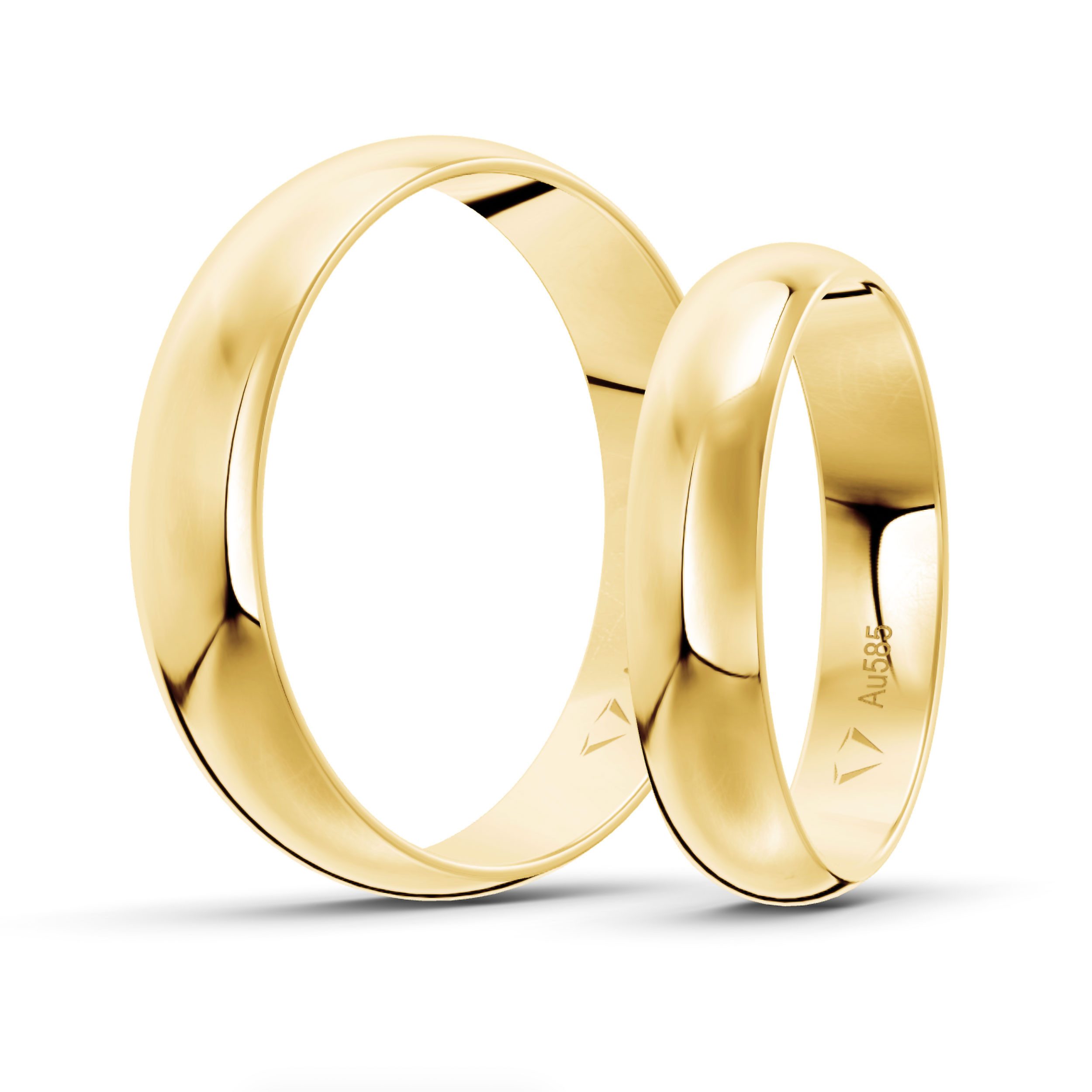 mosa & co. Trauring mit Gravur Classic Gold 585 mit 4mm + 5mm Breite im Paarpreis (Eheringe, 2-tlg., 2 Trauringe)