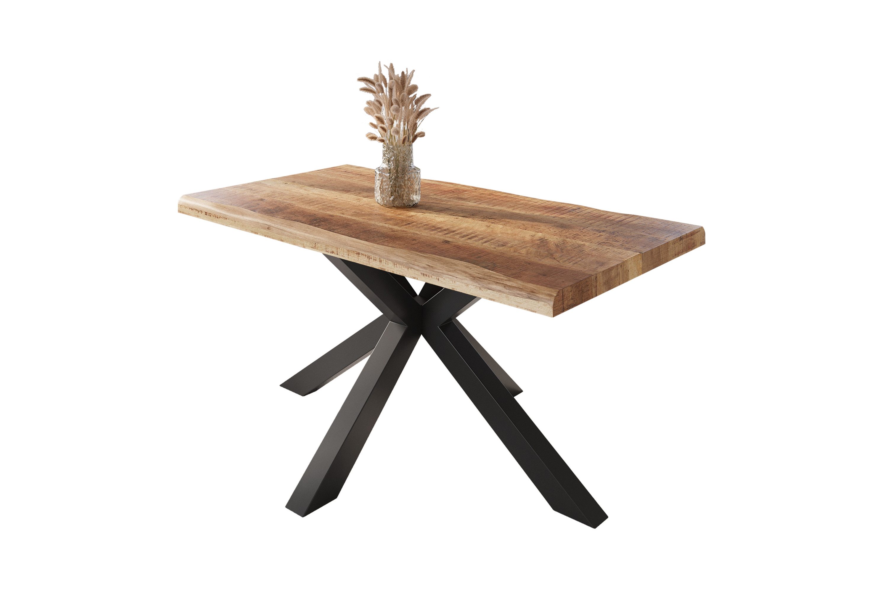SAM® Esstisch Waves_Spider, Mangoholz, gedoppelte Tischplatte, günstig online kaufen