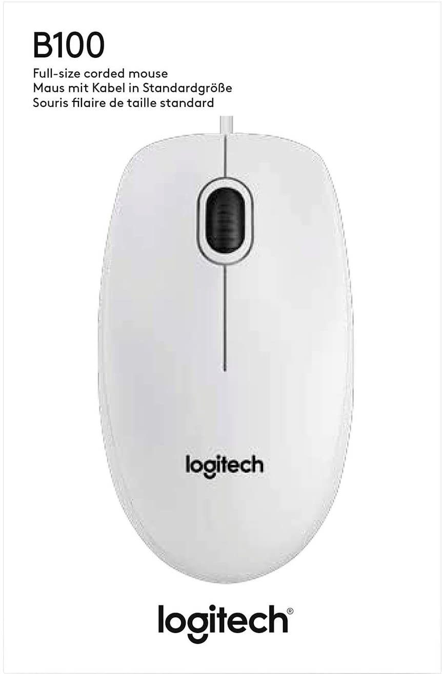 Logitech Optical Mouse Maus B100 weiß for Business