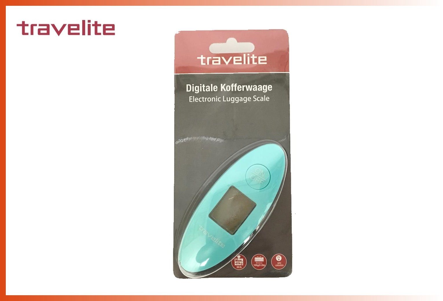 Thumbnail - travelite TSA-Vorhängeschloss mintgrüne digitale Kofferwaage, bis 40kg, Genauigkeit 10g