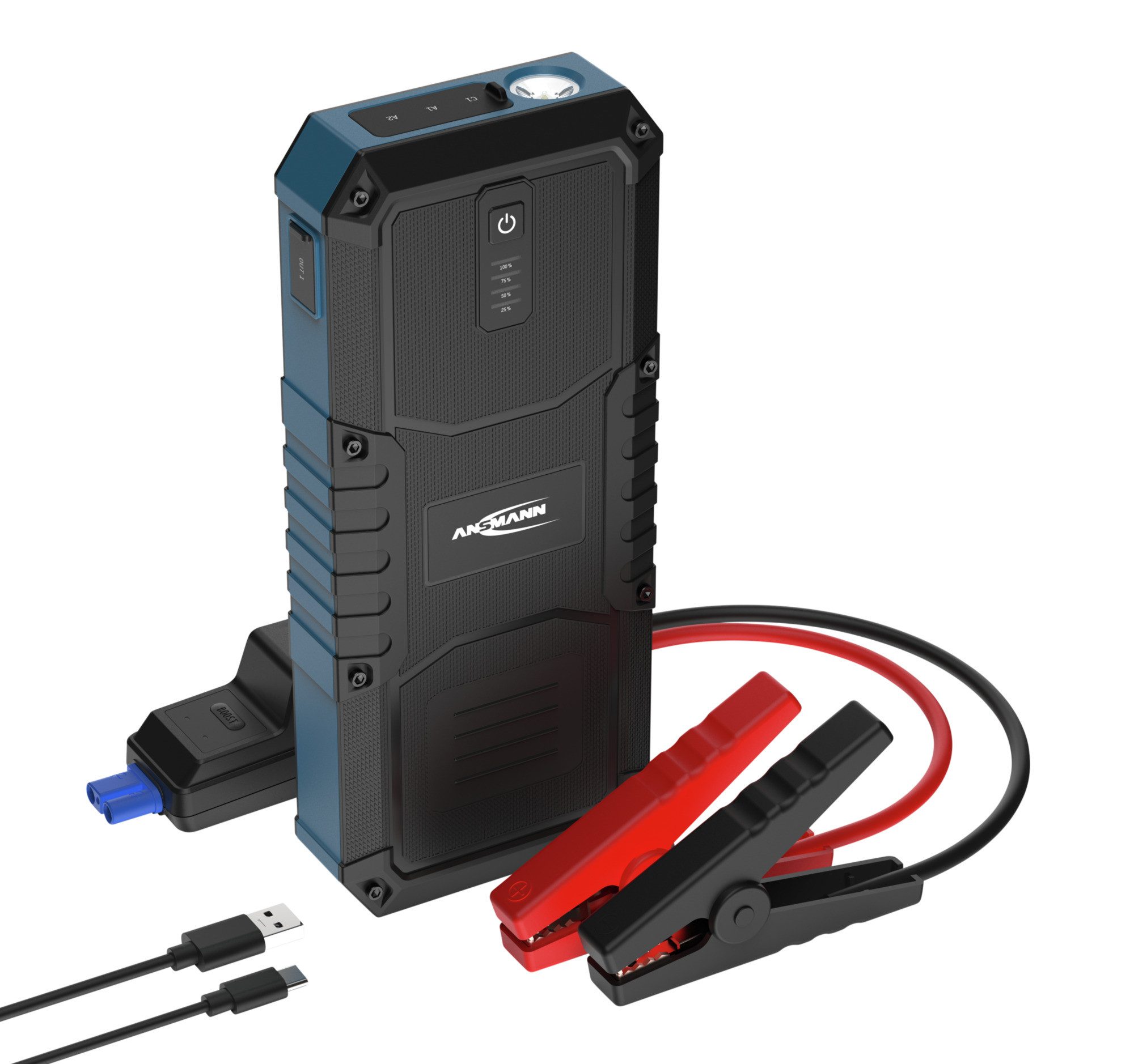 ANSMANN AG Starthilfe Powerbank, für 12V Fahrzeugbatterien, kompakt, 2500 A Universal-Ladegerät