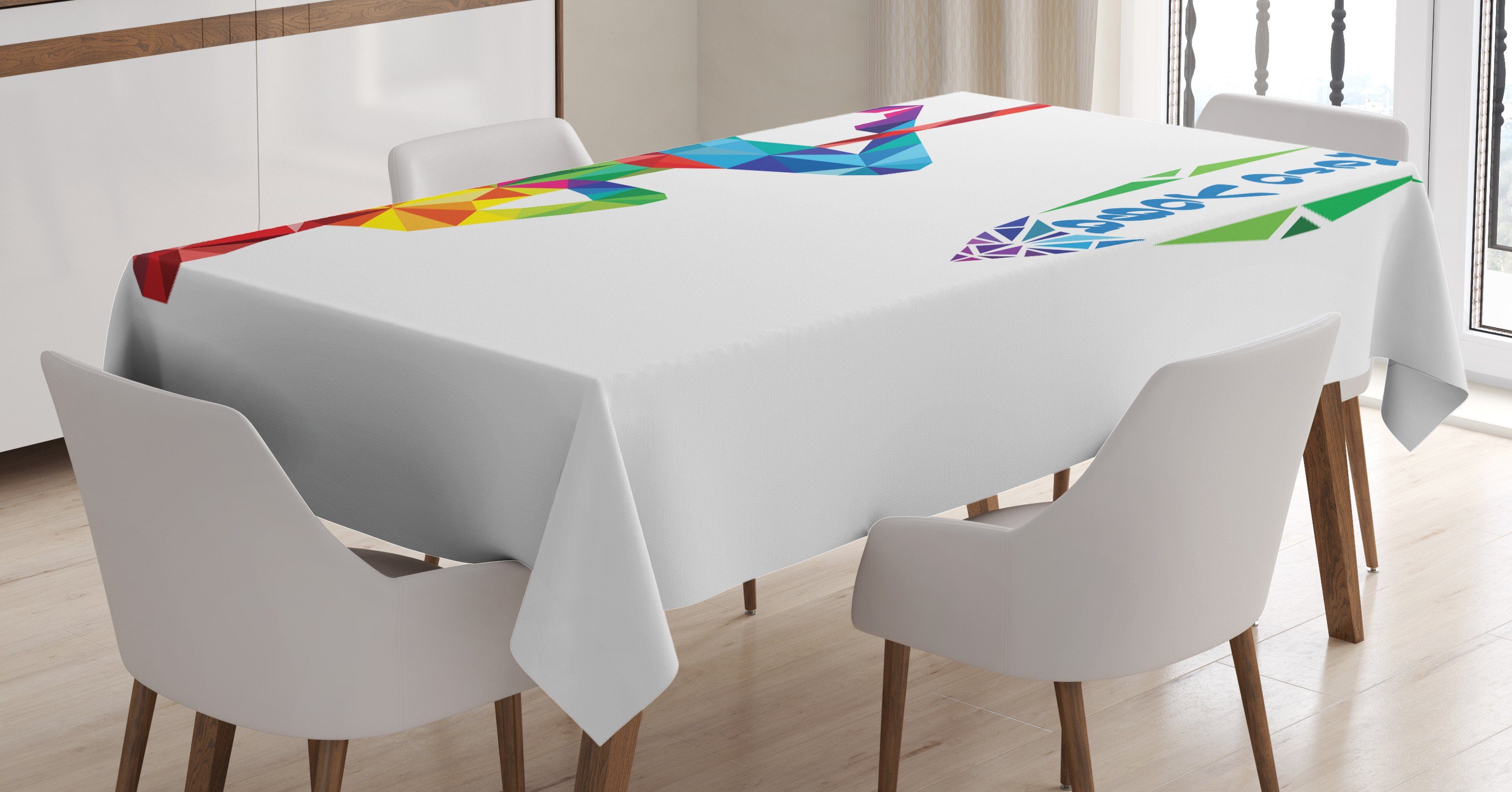 Abakuhaus Tischdecke Farbfest Waschbar Für den Außen Bereich geeignet Klare Farben, Yoga Aerial Yoga Fractal Körper