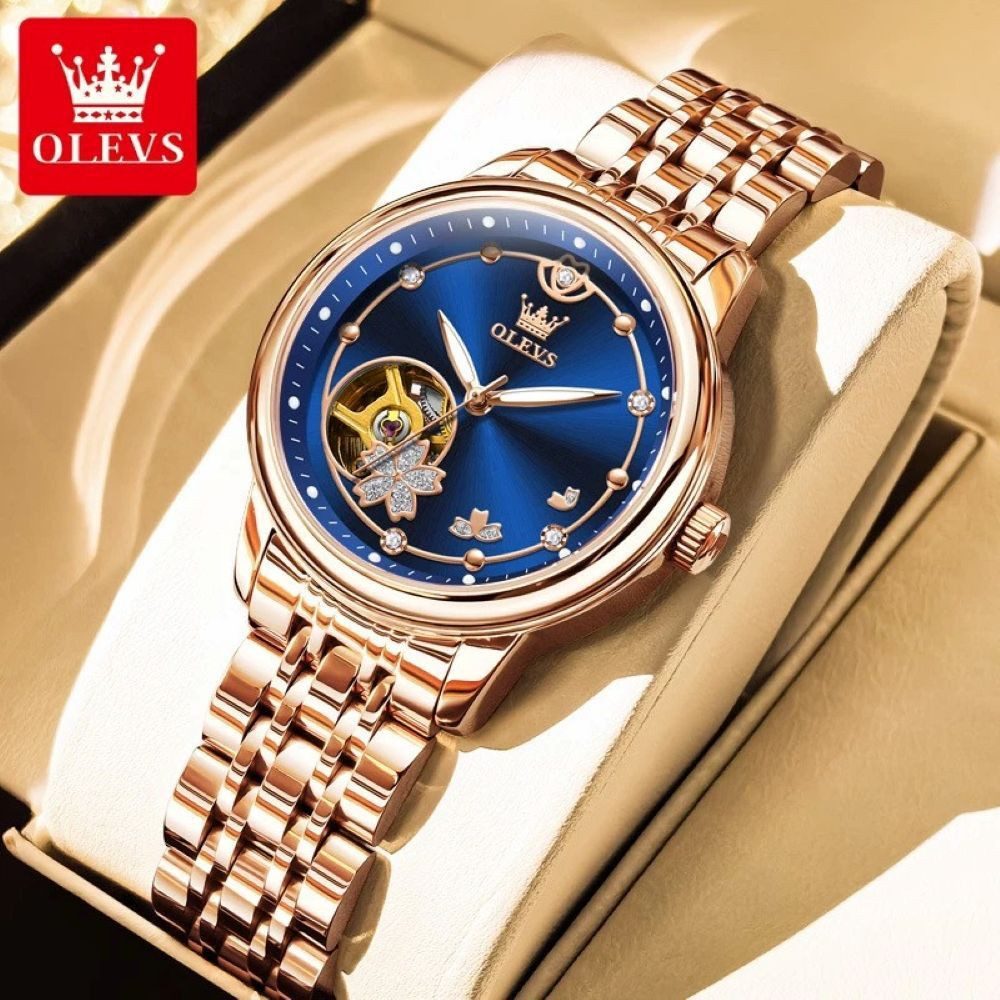 OLEVS Automatikuhr OLEVS Damen Uhr Automatik Metallarmband – Roségold