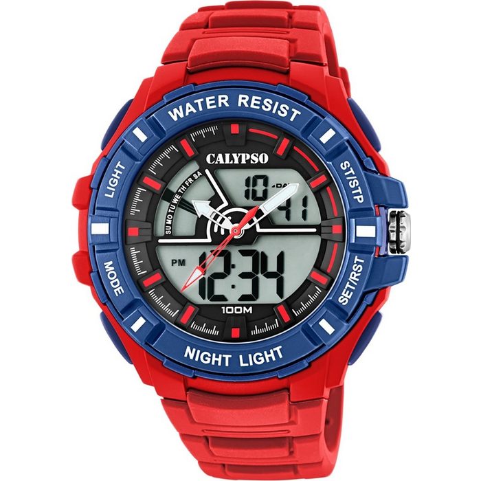 CALYPSO WATCHES Digitaluhr Calypso Herren Uhr K5769/3 (Armbanduhr) Herren Armbanduhr rund Kunststoff PUarmband rot Sport