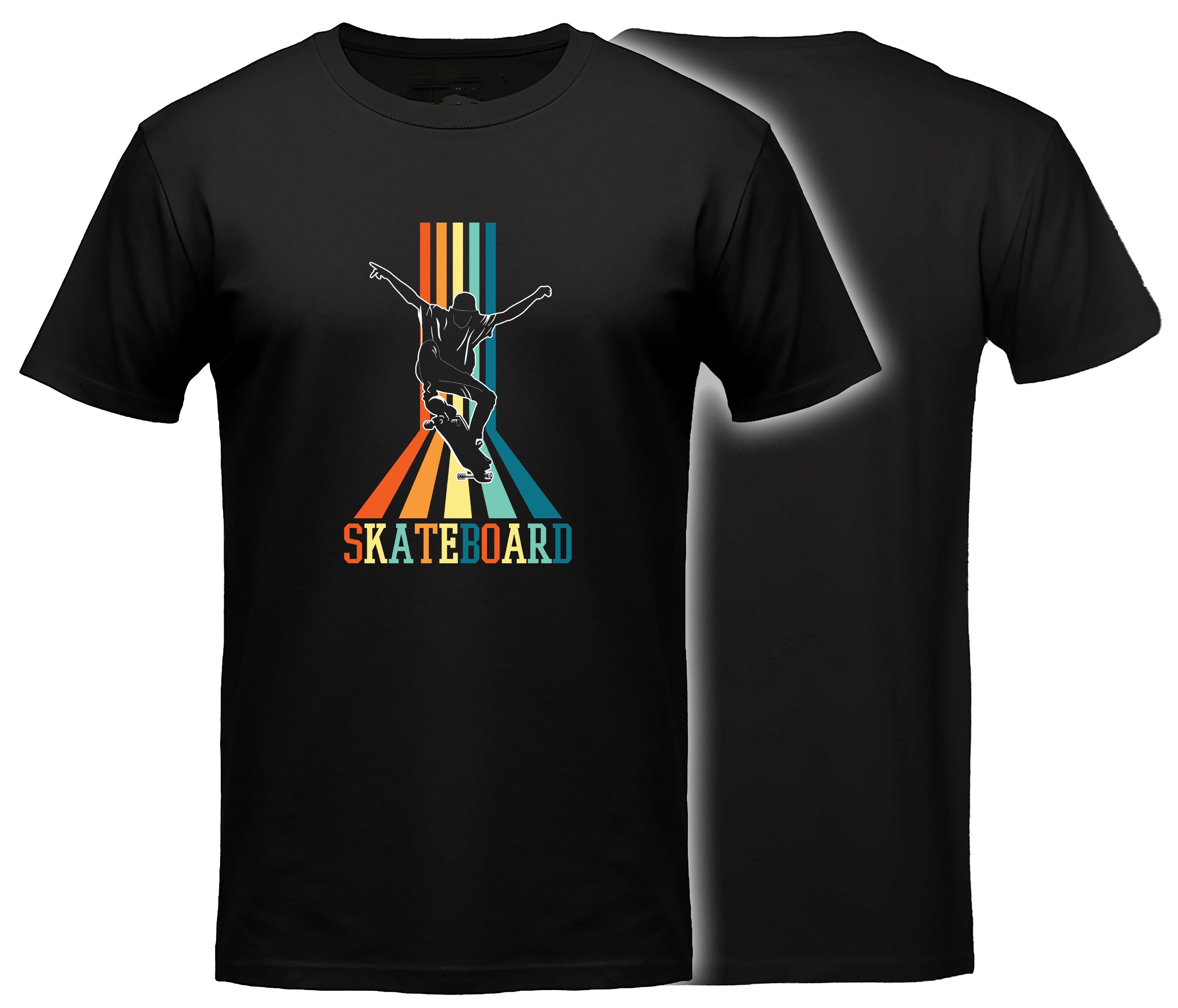 MyDesign24 T-Shirt Skater print Shirt Retro Skater T-Shirt schwarz kurzarm Regular Fit i547