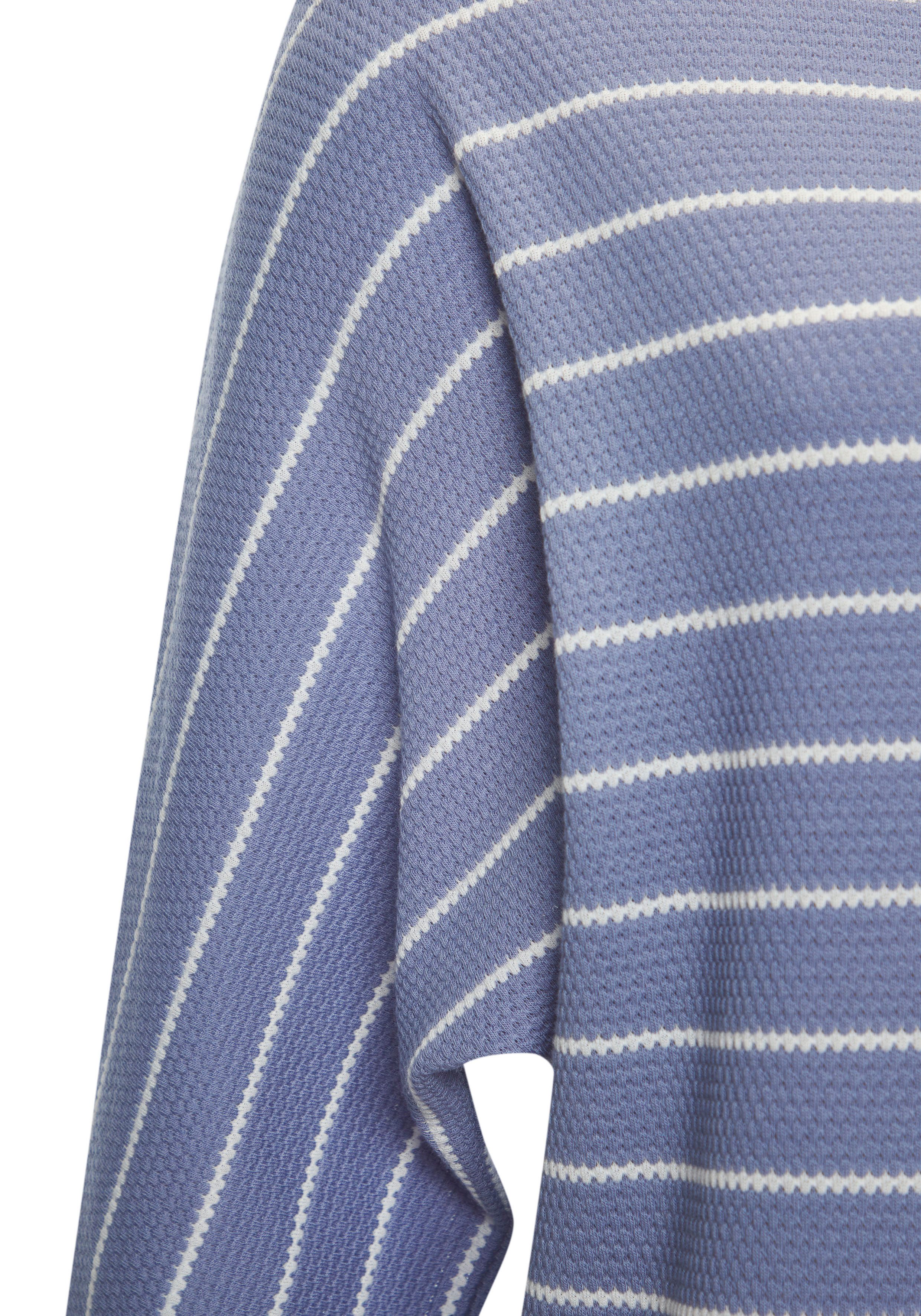 Vivance 3/4-Arm-Shirt mit modischer Streifenstruktur aus pflegeleichter Baumwoll-Viskose-Qualität