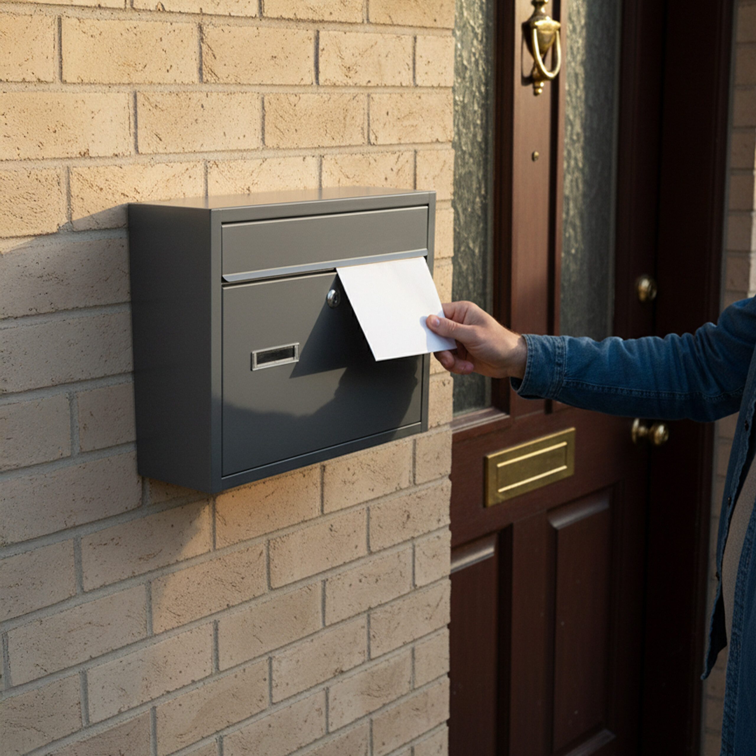 relaxdays Wandbriefkasten Briefkasten Querformat, grau günstig online kaufen