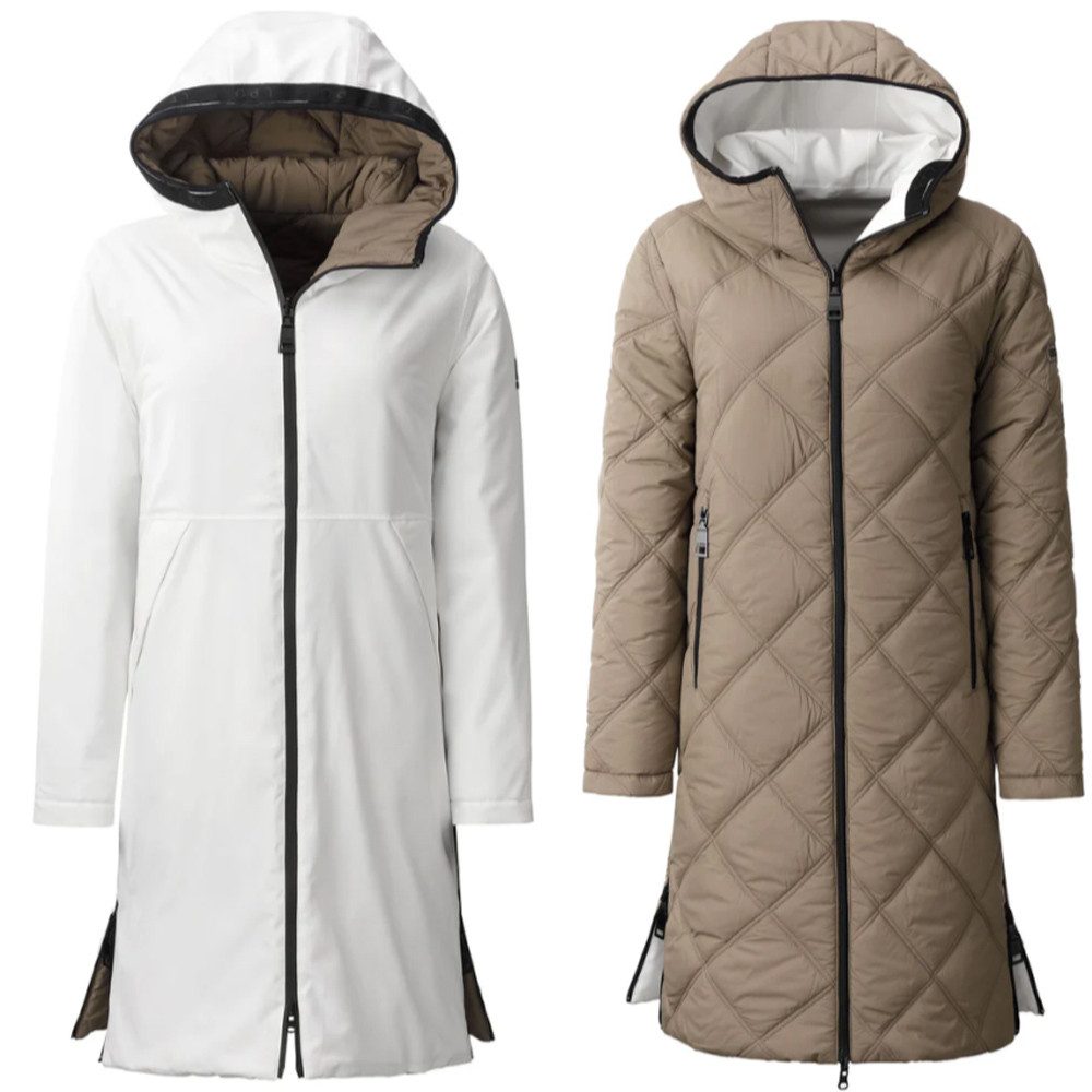 Linea Primero Hardshelljacke Linea Primero - Damen NAKITA warmer Wende-Mantel 15.000 mm, weiß braun