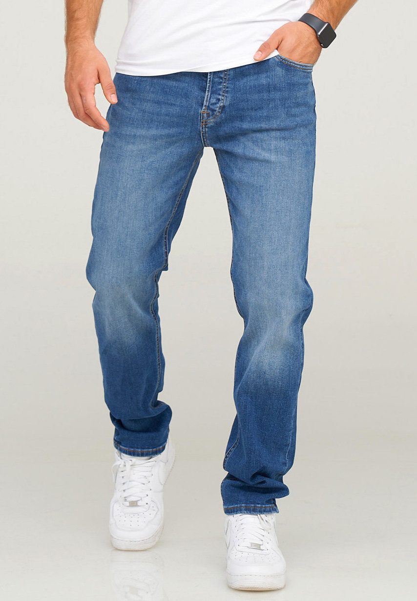 Jack & Jones Comfort-fit-Jeans JJIMIKE JJARIS im Used-Look mit Stretchanteil Herren Mike Jeans Comfort Fit Hose