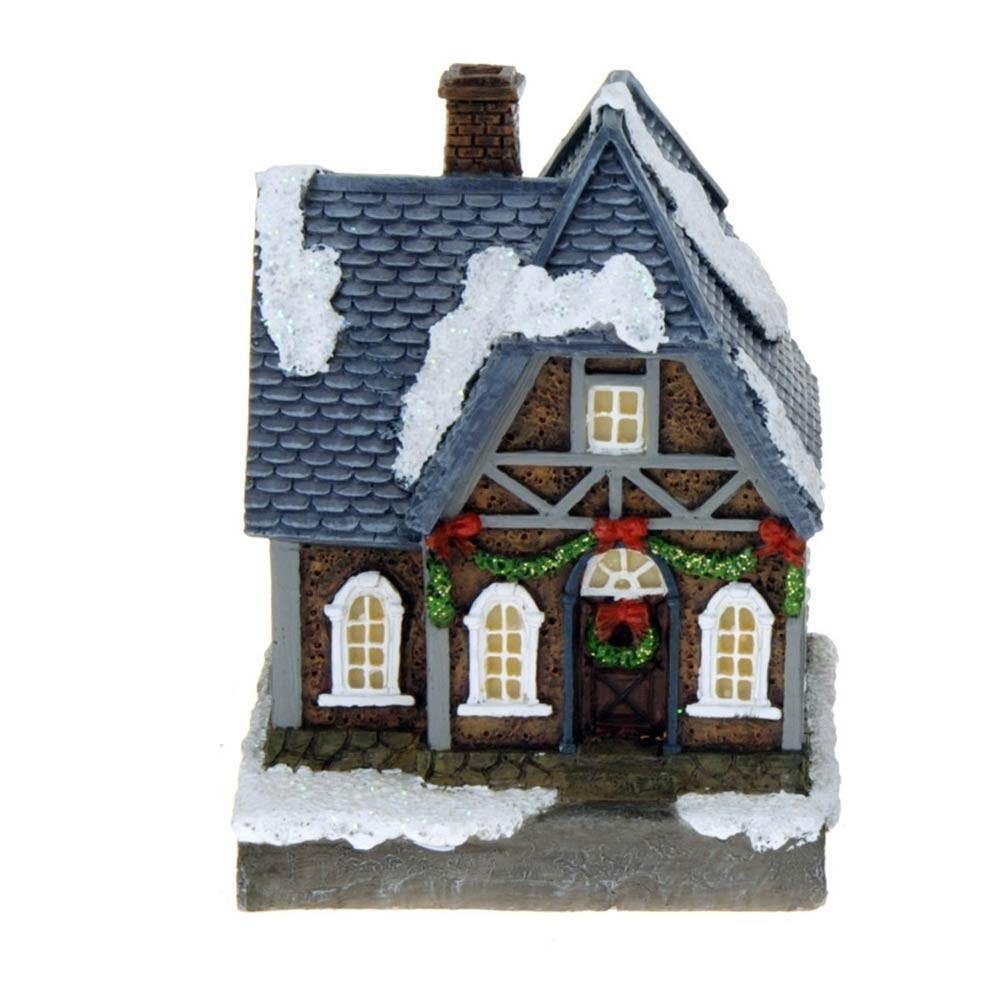 ToCi Weihnachtsdorf Beleuchtete Weihnachtsstadt Weihnachtsdorf 5 Häusern LED Beleuchtung – Bild 4 von 5