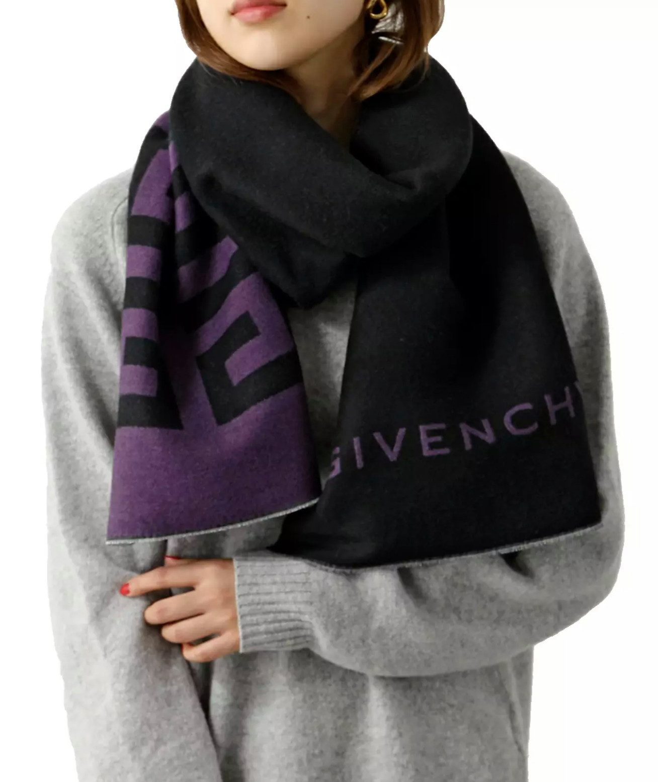 GIVENCHY Strickschal Unisex 4G Logo Schal, Bi-Farben-Design mit fein gestrickter Struktur