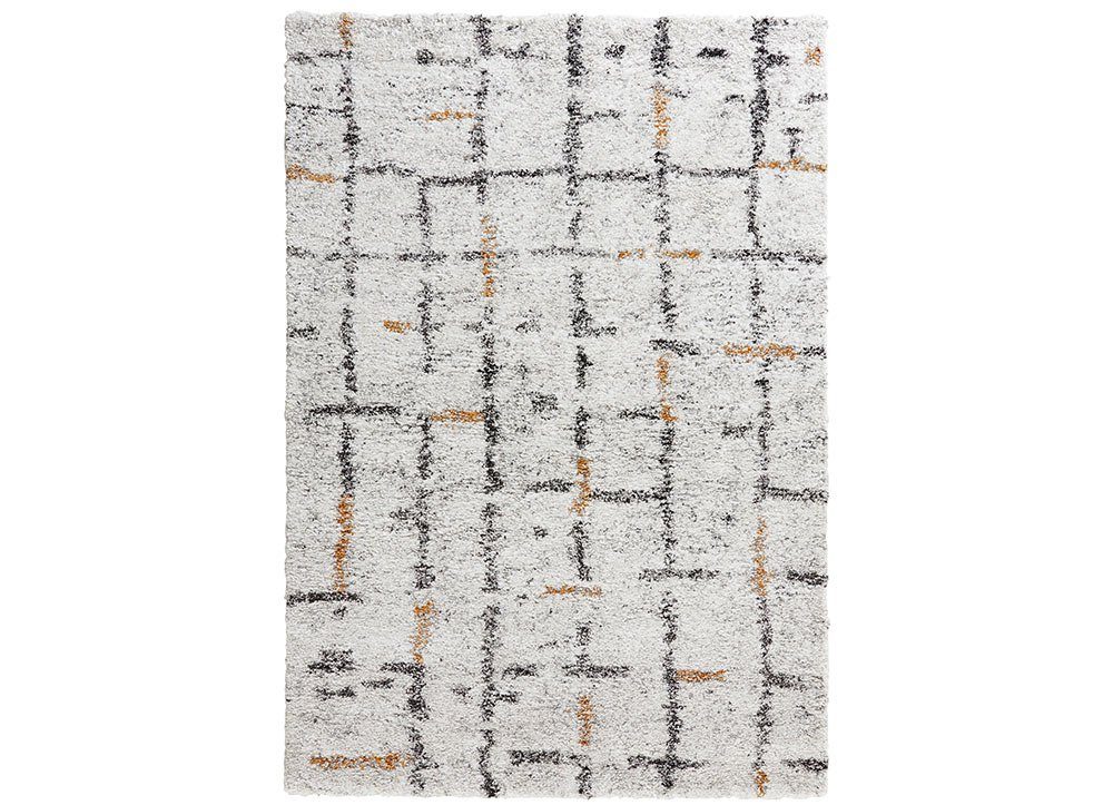 MINT RUGS Teppich Hochflor Teppich Grid creme, rechteckig, Höhe: 30 mm