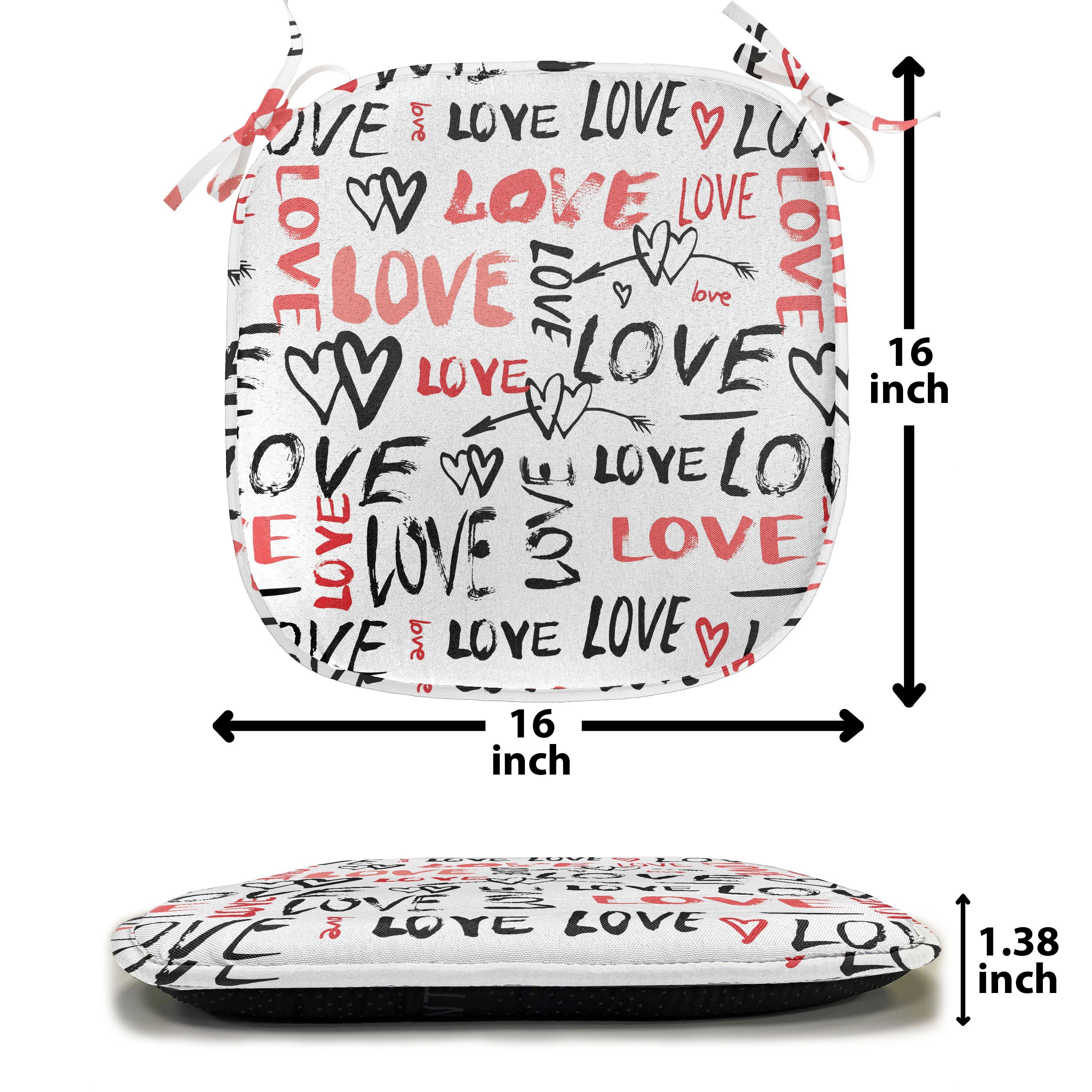 Riemen Abakuhaus wasserfestes gezeichnet Kissen Doodle Stuhlkissen Hand Dekoratives mit Küchensitze, für Valentines