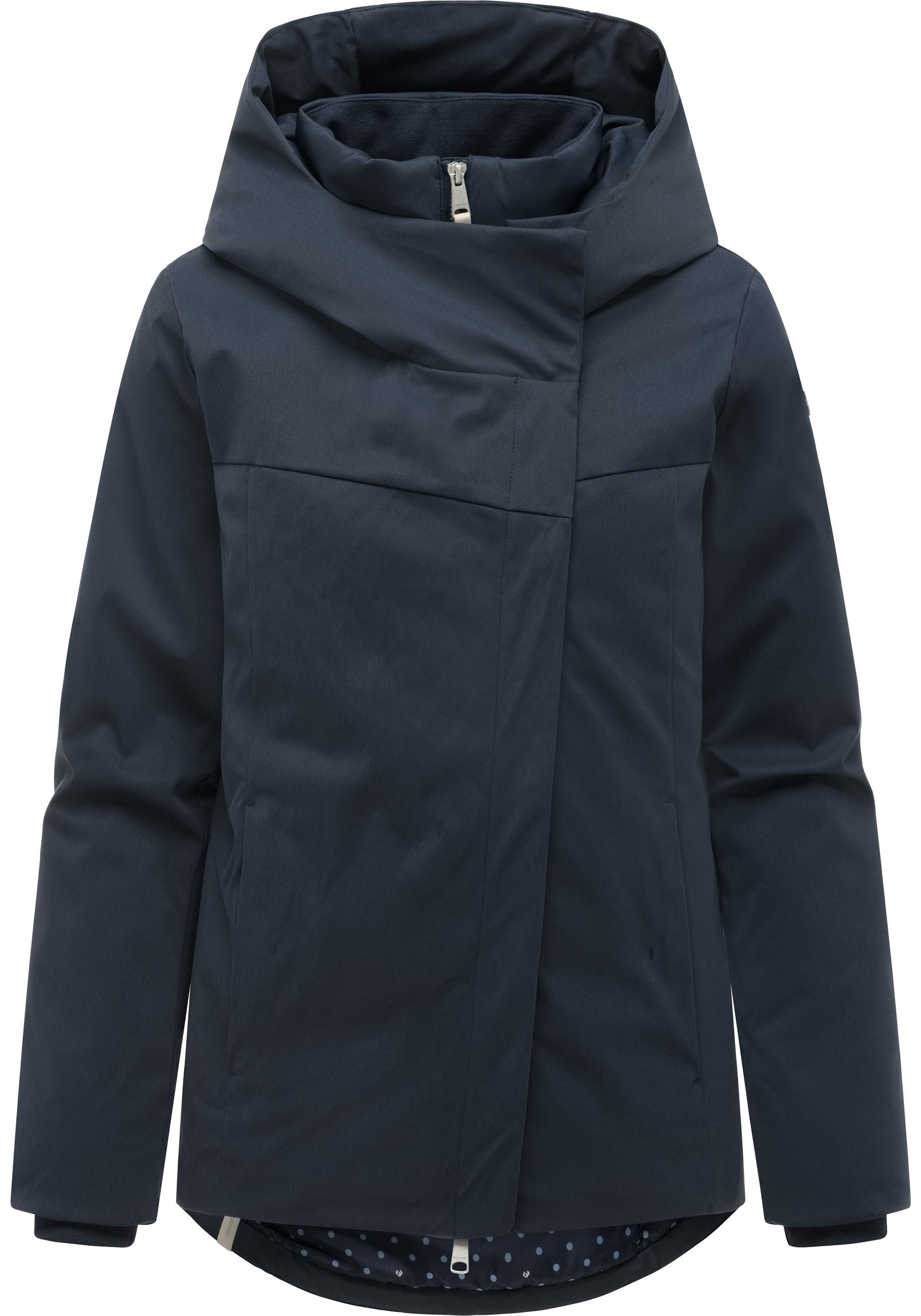 Ragwear Funktionsjacke Pavleen Short Y Warme Damen Winterjacke mit Stehkragen und Kapuze