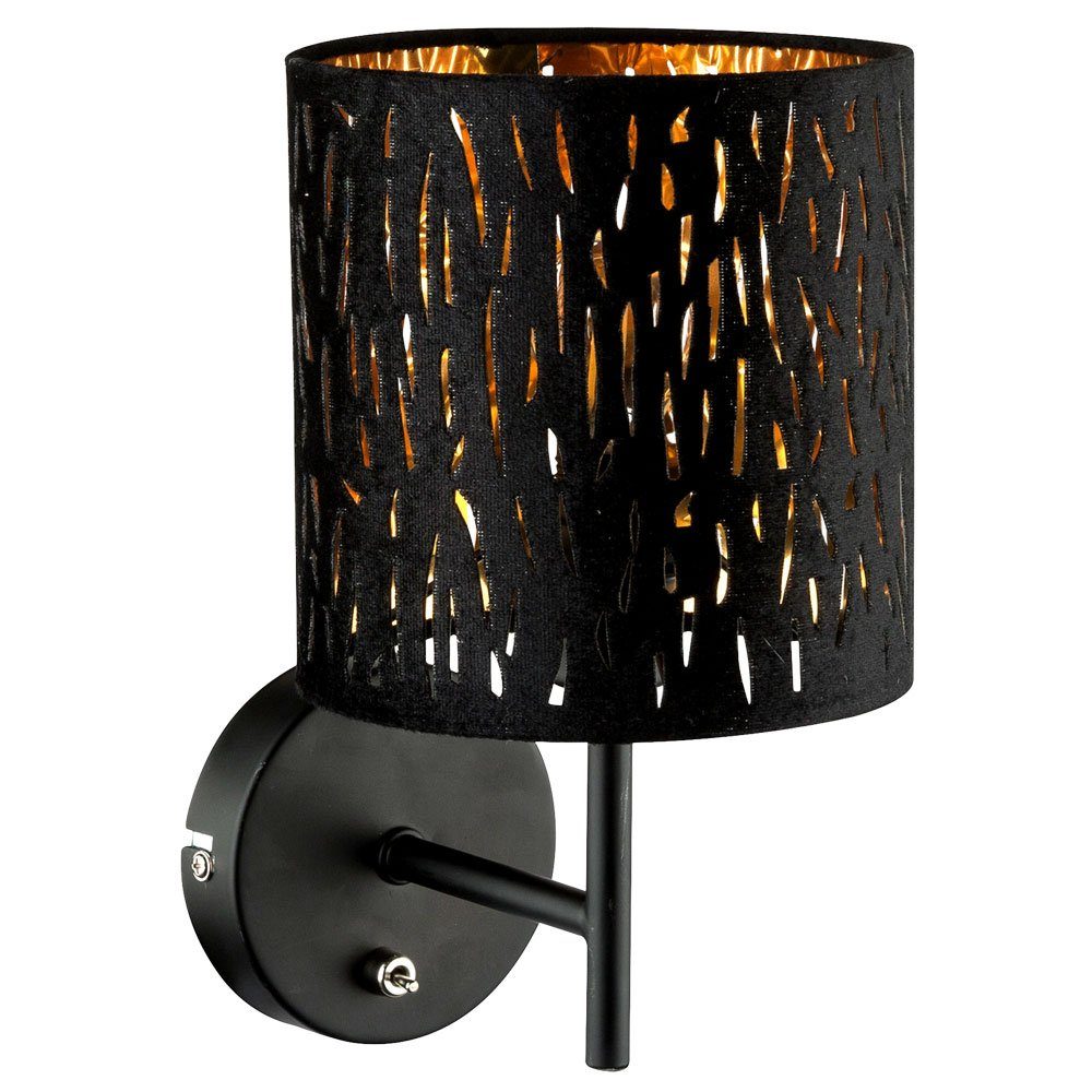 Leuchtmittel Globo Leuchte Lampe Wandleuchte, Strahler Schirm schwarz Design Wand inklusive, nicht Samt