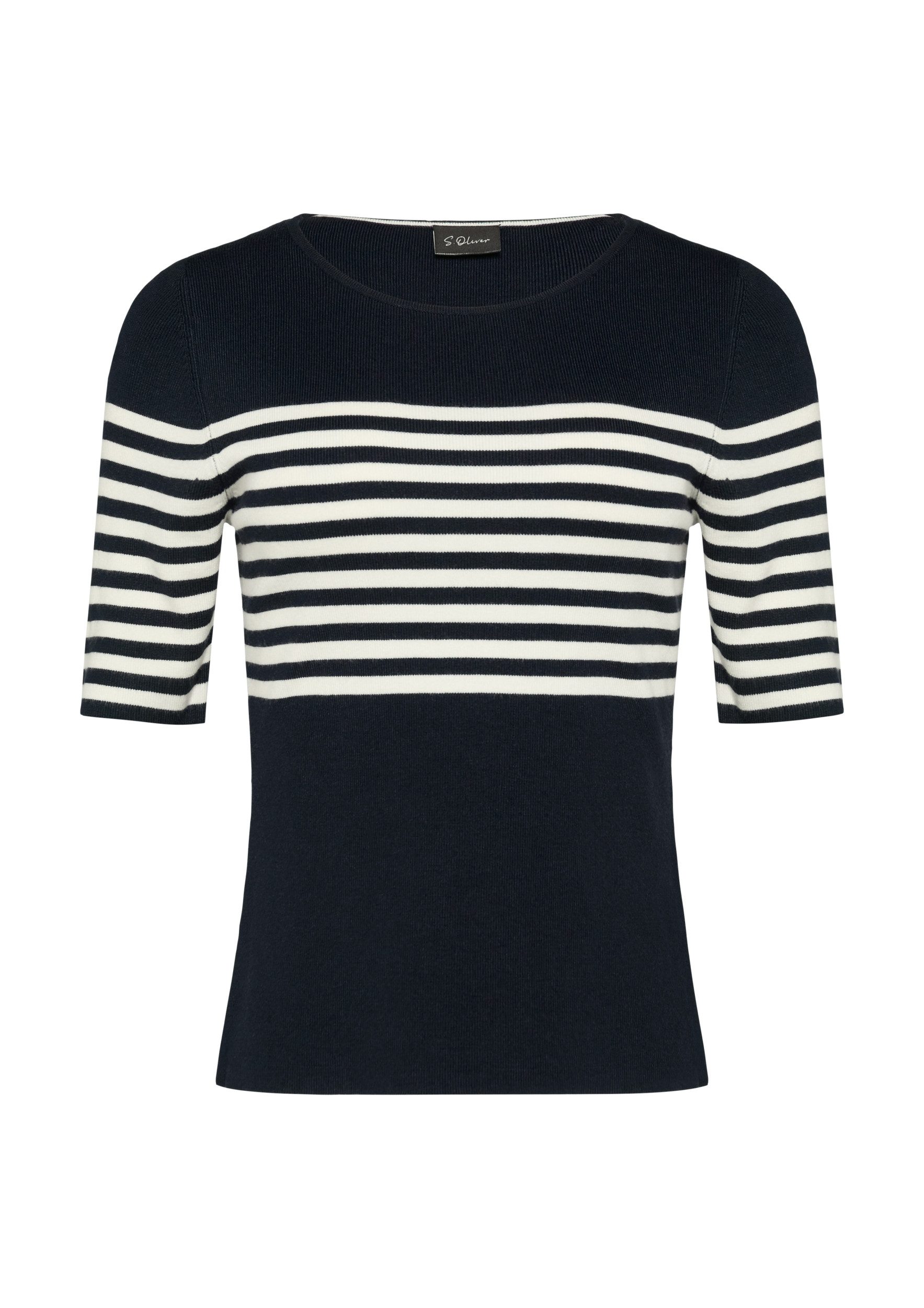 s.Oliver BLACK LABEL Strickpullover Gestreifter Slim-Fit-Pullover günstig online kaufen