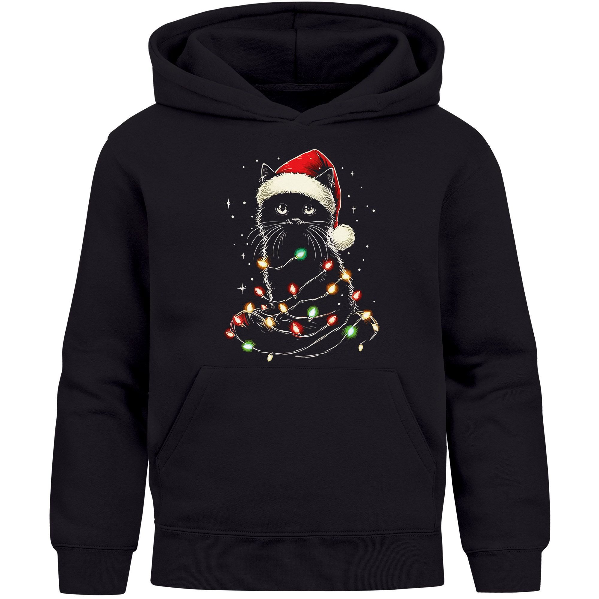 Hoodie Kinder Hoodie Weihnachtspullover Katze Jungen Mädchen