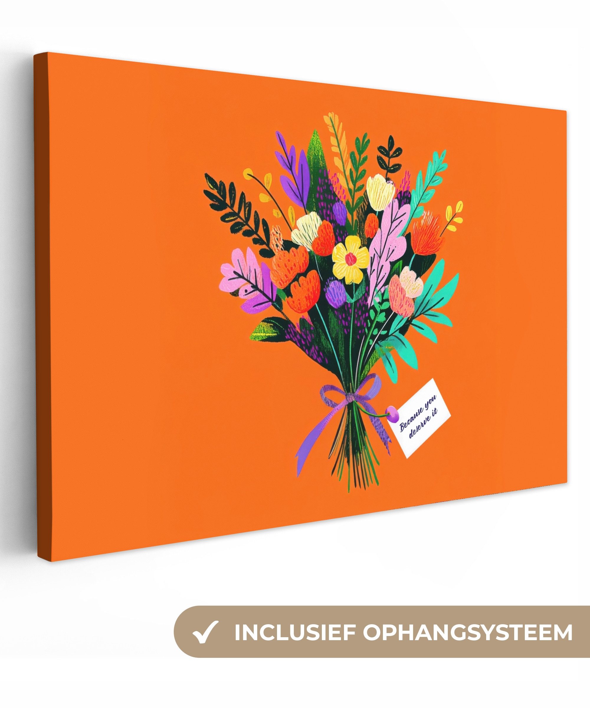 OneMillionCanvasses® Leinwandbild Karte - Blumenstrauß - Blumen - Muttertagsgeschenk, Fotodruck (1 St), Leinwandbilder XXL Wohnzimmer, Deko Aesthetic 150x100 cm