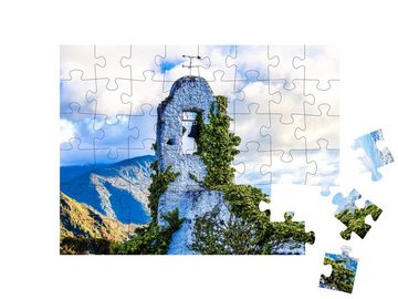 puzzleYOU Puzzle Mission Glockenturm in Monserrate Bogota Kolumbien, 48 Puzzleteile, puzzleYOU-Kollektionen Amerika, Südamerika