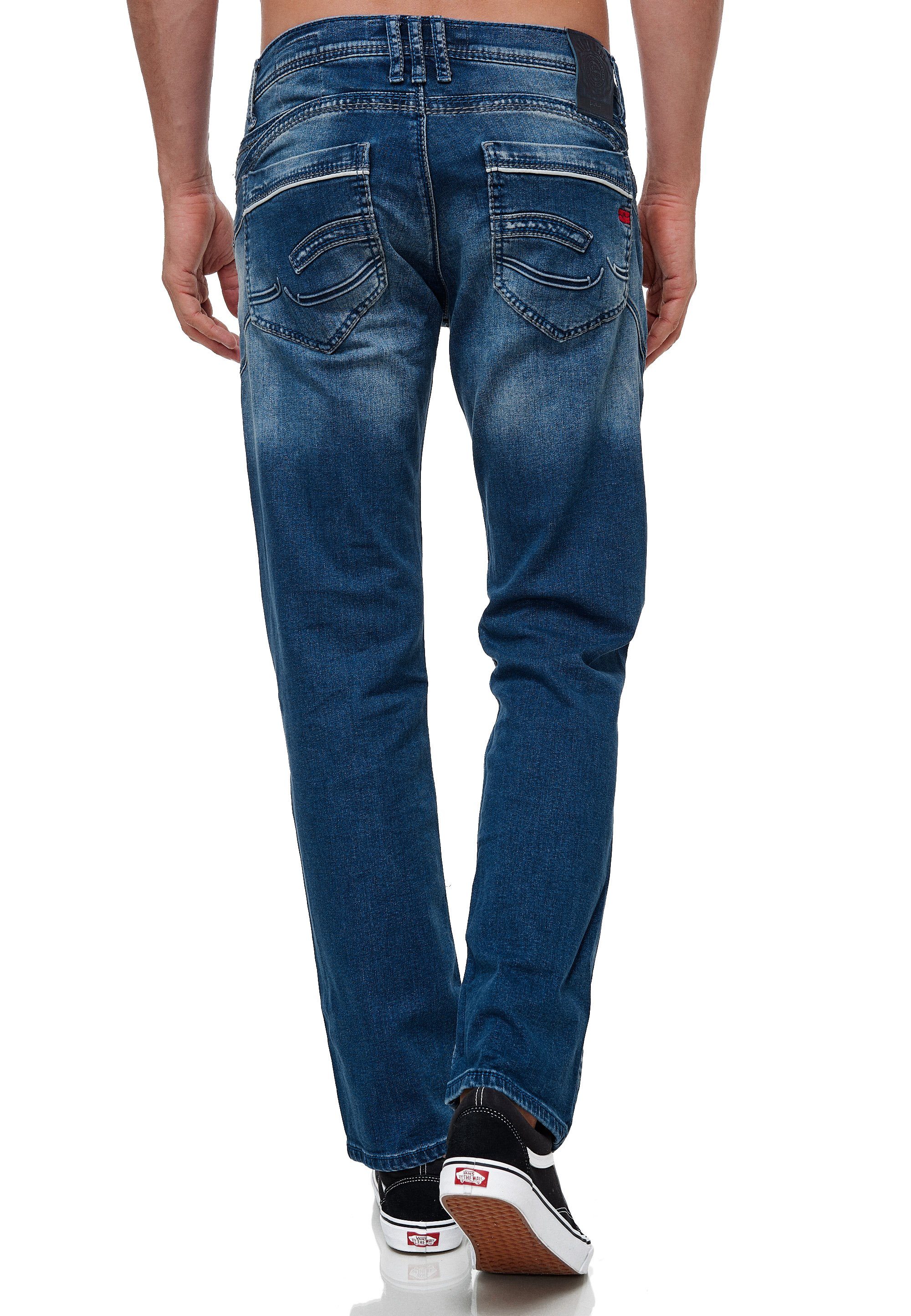 Rusty Neal Straight-Jeans RUBEN 42 mit Ziernähten angesagten