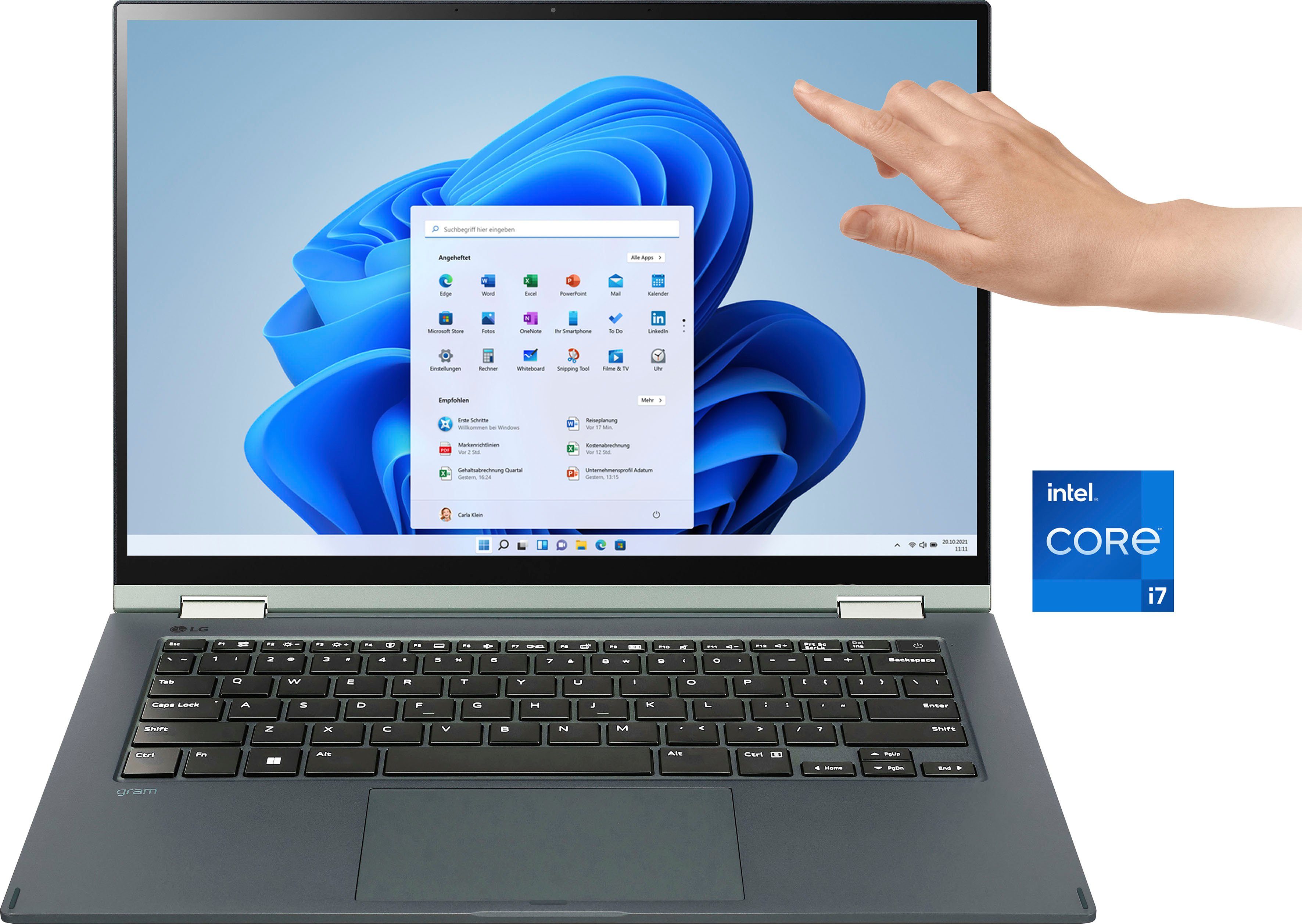LG Gram 14" Laptop, IPS-TouchDisplay, 16 GB RAM, Windows 11 Home, Notebook (35,5 cm/14 Zoll, Intel Core i7 1360P, Iris Xe Graphics, 1000 GB SSD, 14T90R-G.AA77G)