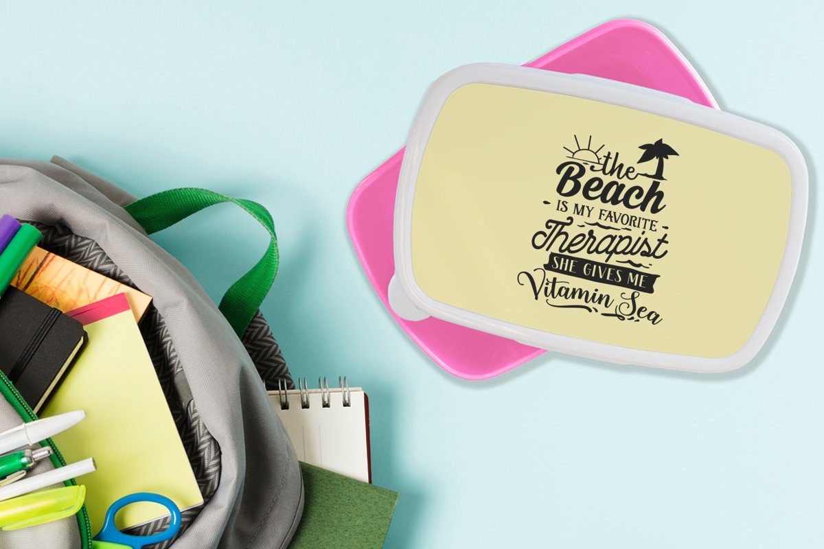 Snackbox, MuchoWow für Brotdose Lunchbox (2-tlg), Sprichwörter Kinder, Kunststoff, Mädchen, Sommer Kunststoff - Brotbox Gelb, Erwachsene, rosa -