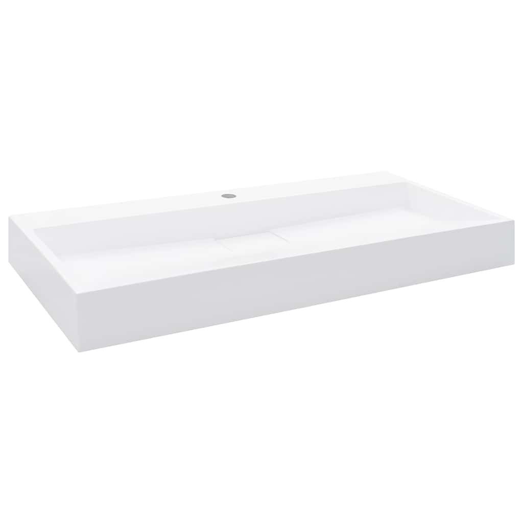 vidaXL Waschbecken Waschbecken 100 x 46 x 11 cm Mineralguss/Marmorguss Weiß