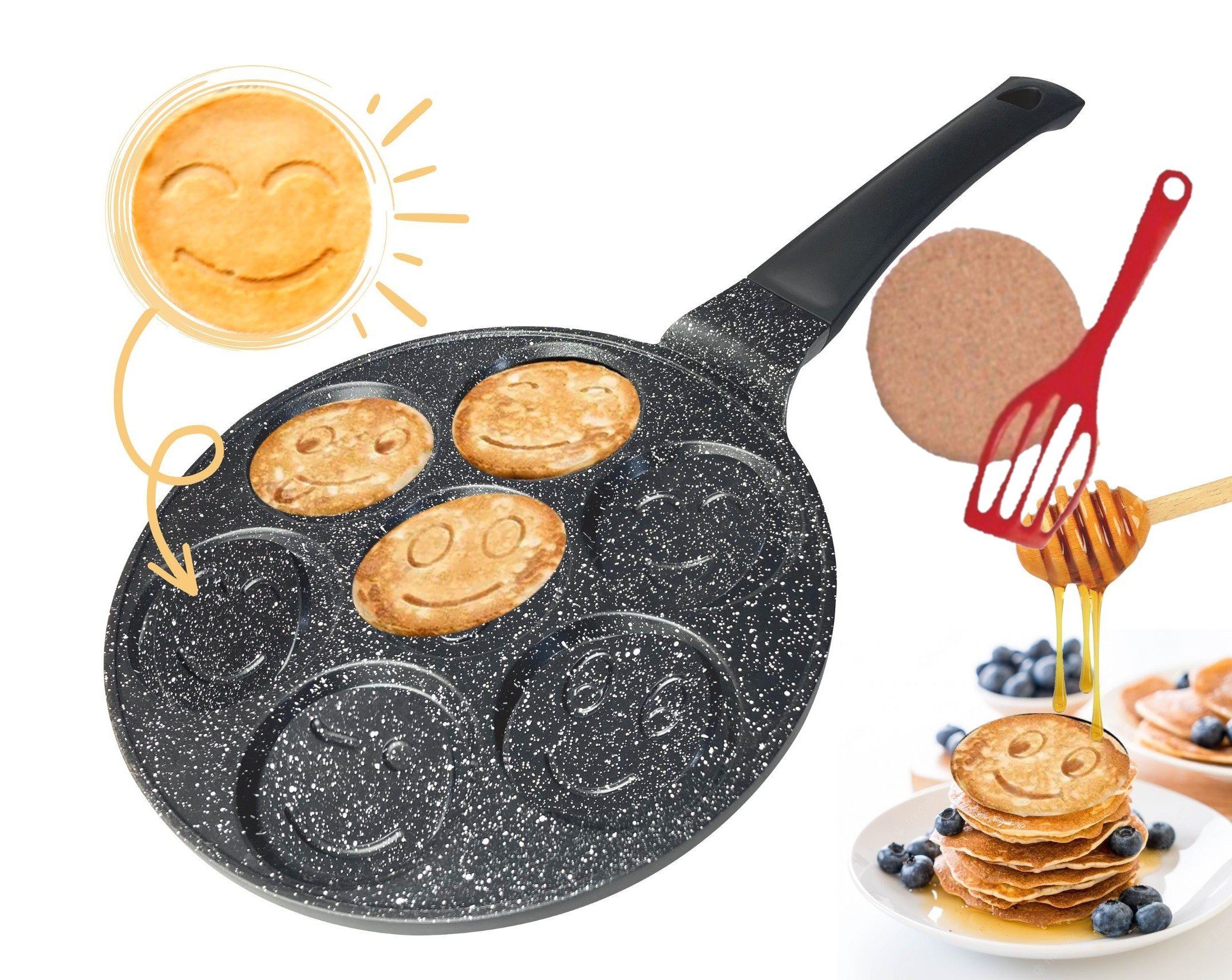 Maker Induktionspfanne, Pfannkuchen 26cm Pancake-Maker Induktion Loch Kinder Gesichter Smile Bratpfanne Crepe Pancake Crepe Eier für Smiley Pfanne KESSMANN