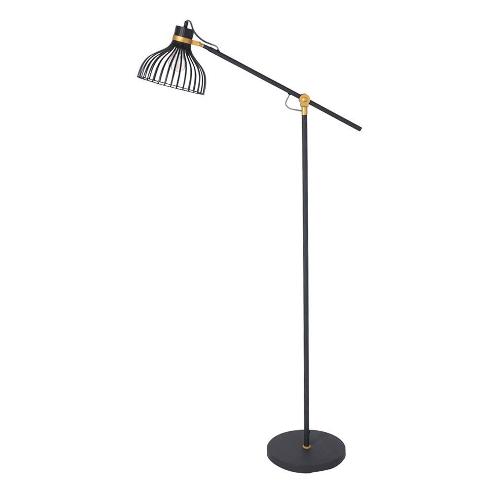 Stehleuchte Gitter LIGHTING Steinhauer inklusive, Wohnzimmerlampe gold schwarz nicht Leuchtmittel Stehlampe Stehlampe,