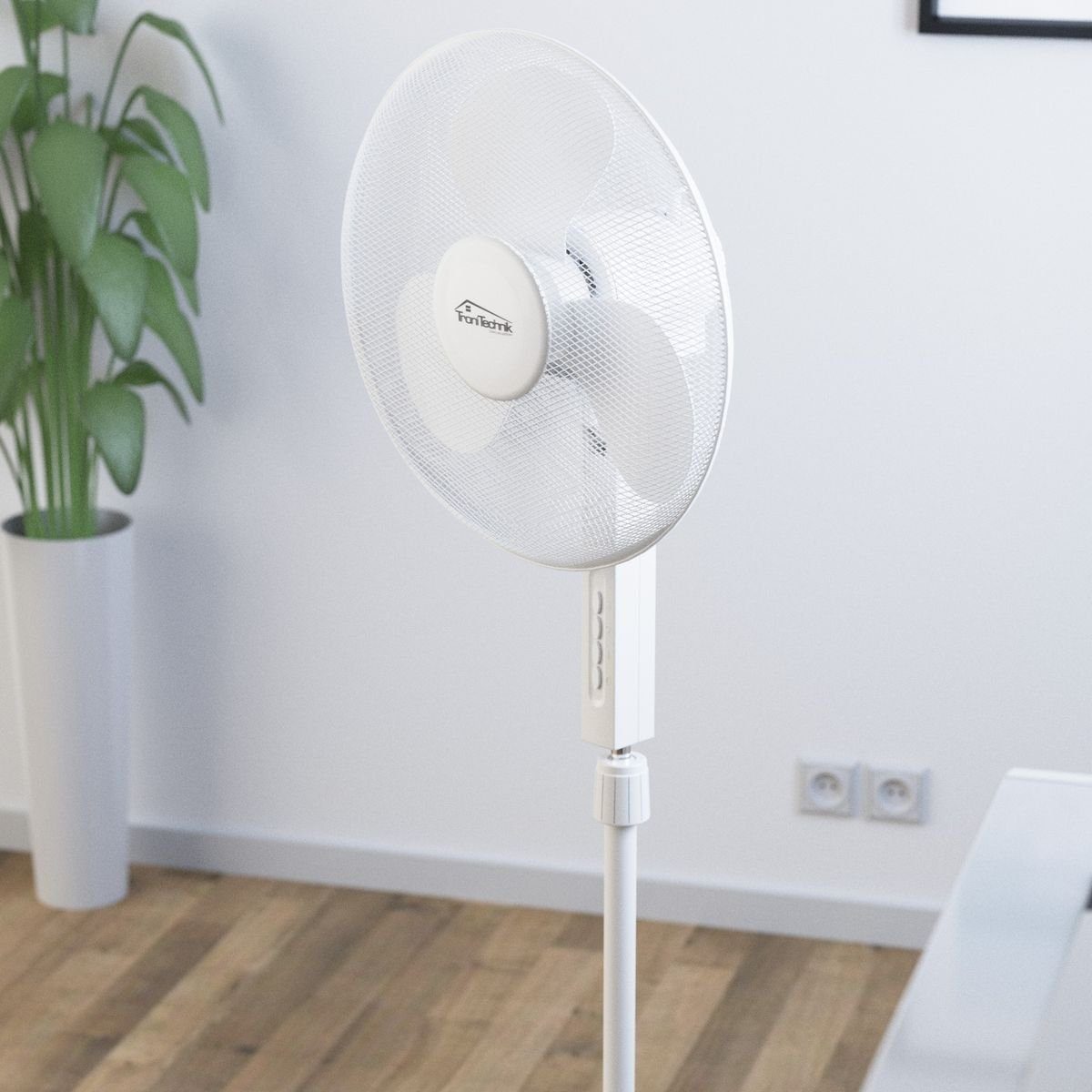 SV02 Oszillation, TroniTechnik ⌀ Intensitätsstufen, mit 40cm Oszillation,3 Standventilator Kühlgerät weiß Durchmesser, Lüfter, 40cm verschiedene 45Watt