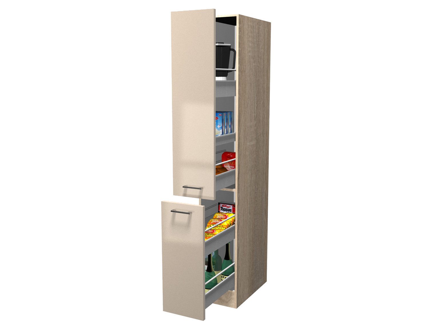 Flex-Well Apothekerschrank Apothekerschrank - 30 cm - Kaschmir Glanz Sonoma Eiche – Neapel