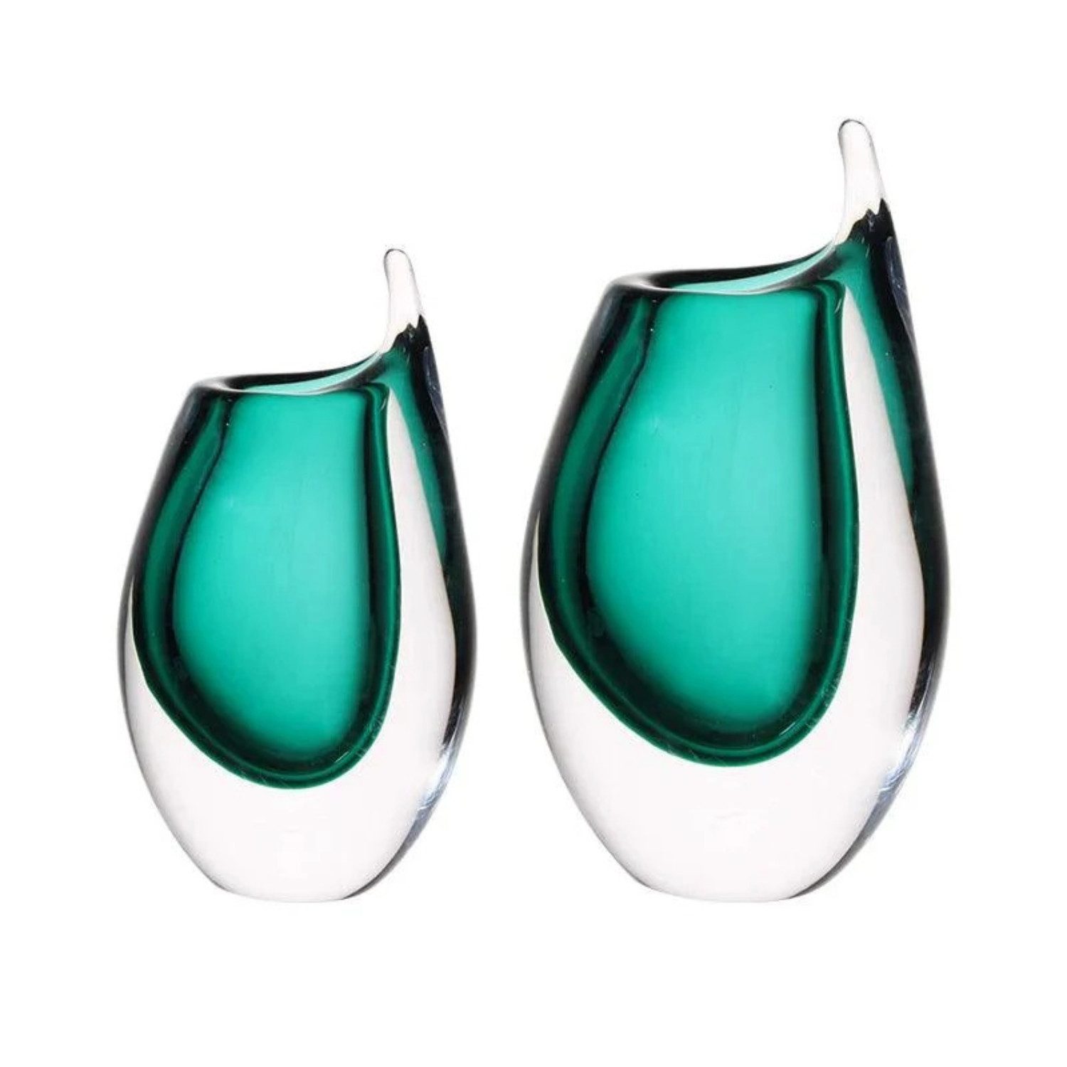 Quality Elegance Dekovase Luxus Moderne Stil Vase – Handgeblasenes Murano Glas (Set, 2 tlg)