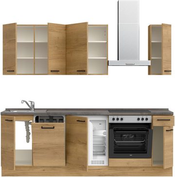nobilia® Küchenzeile "Structura basic", vormontiert, Ausrichtung wählbar, Breite 240 cm, ohne E-Geräte