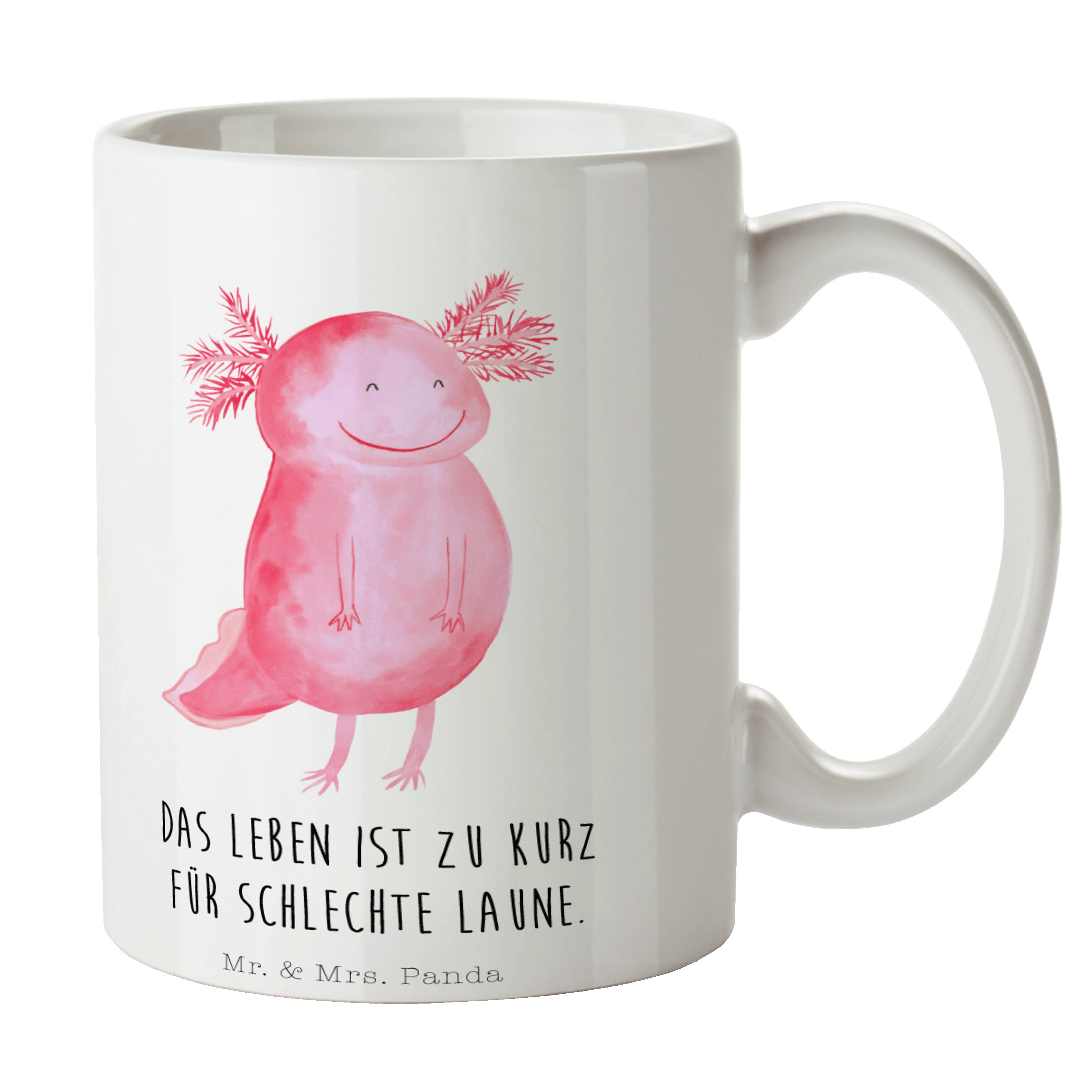 Mr. & Mrs. Weiß - Tasse, - gut Axolotl glücklich Geschenk, Tasse Schwanzlurch, Keramik gelaunt, Panda