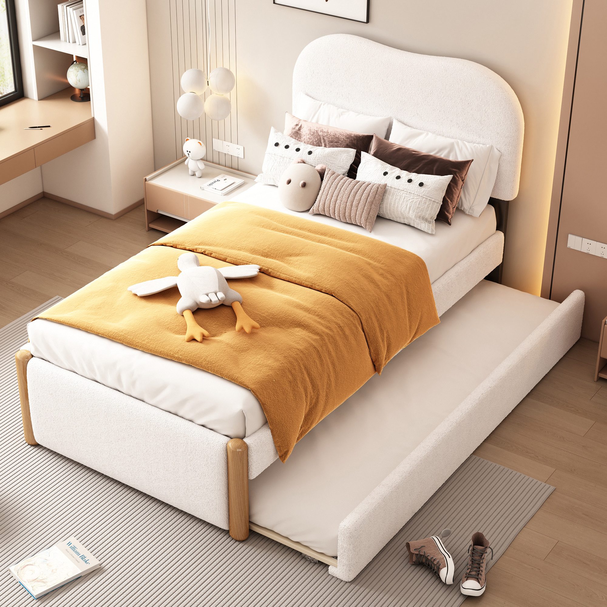 STILVORA Polsterbett 90×200 mit ausziehbett,Kinderbett mit günstig online kaufen