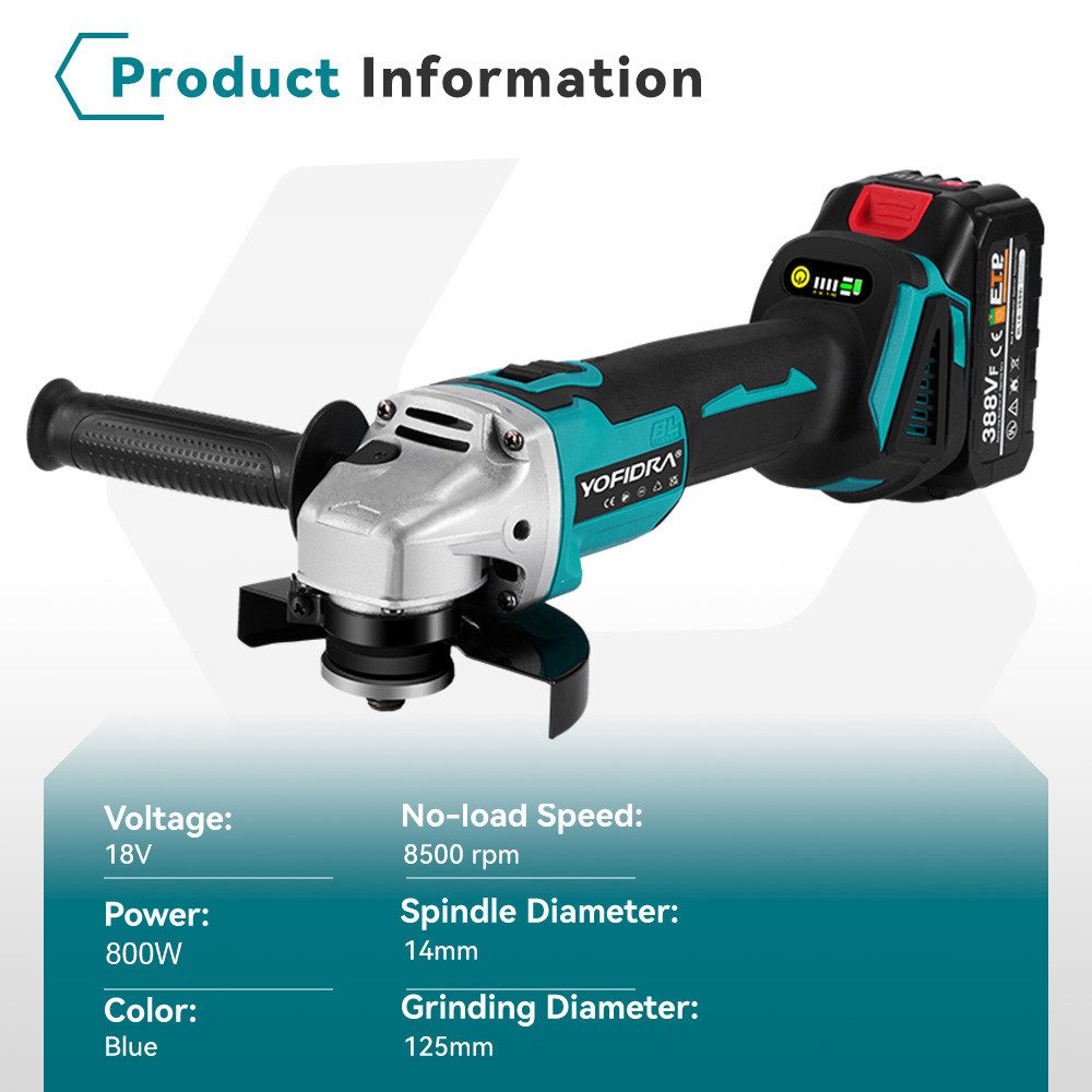 ONEVAN Akku-Winkelschleifer 125 mm Bürstenloser Profi-Schleifer günstig online kaufen