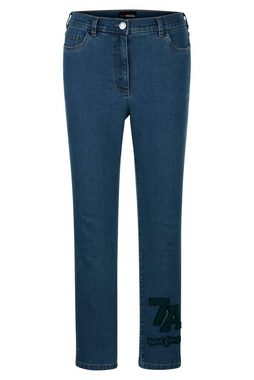 MIAMODA Regular-fit-Jeans Jeans Slim Fit Saum-Patch 5-Pocket