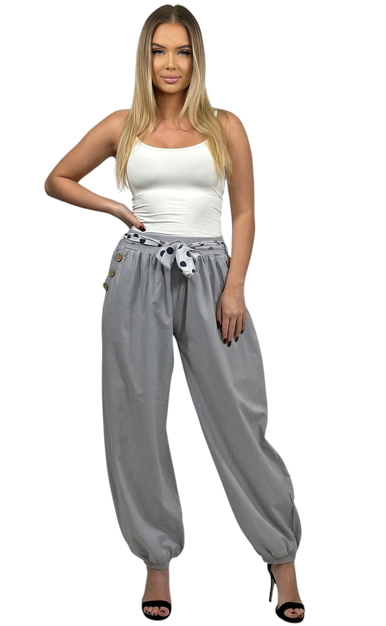 Mississhop Haremshose Leichte Baumwollhose einfarbige Hose günstig online kaufen