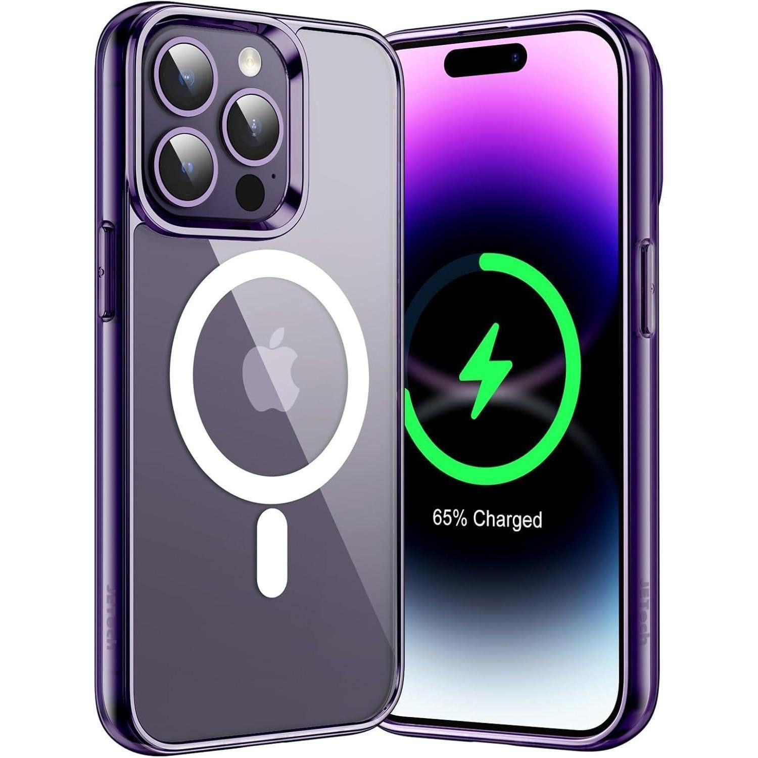 LuxusKollektion Handyhülle Schutzhülle iPhone 14 Pro 6,1" MagSafe Dunkellila