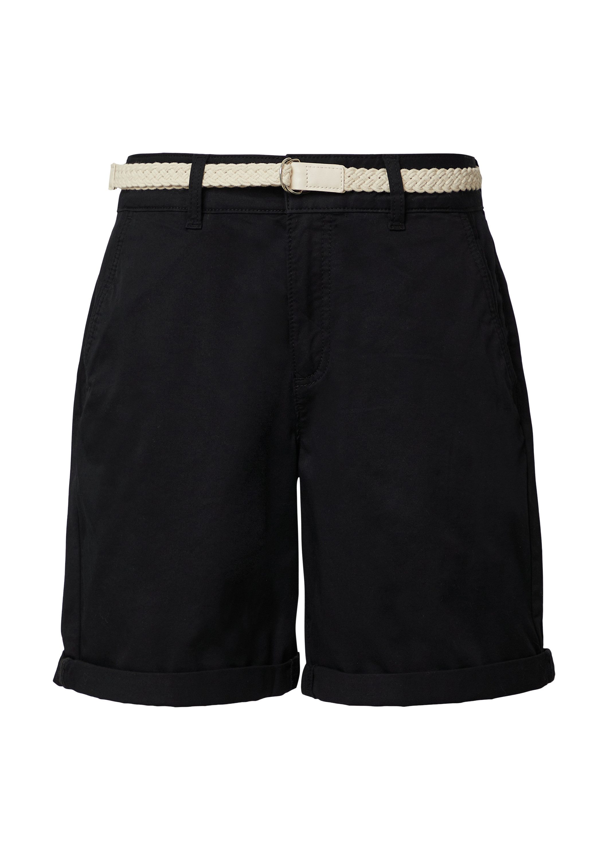 s.Oliver Shorts Hose Shorts mit geflochtenem Gürtel und Garment Dye günstig online kaufen